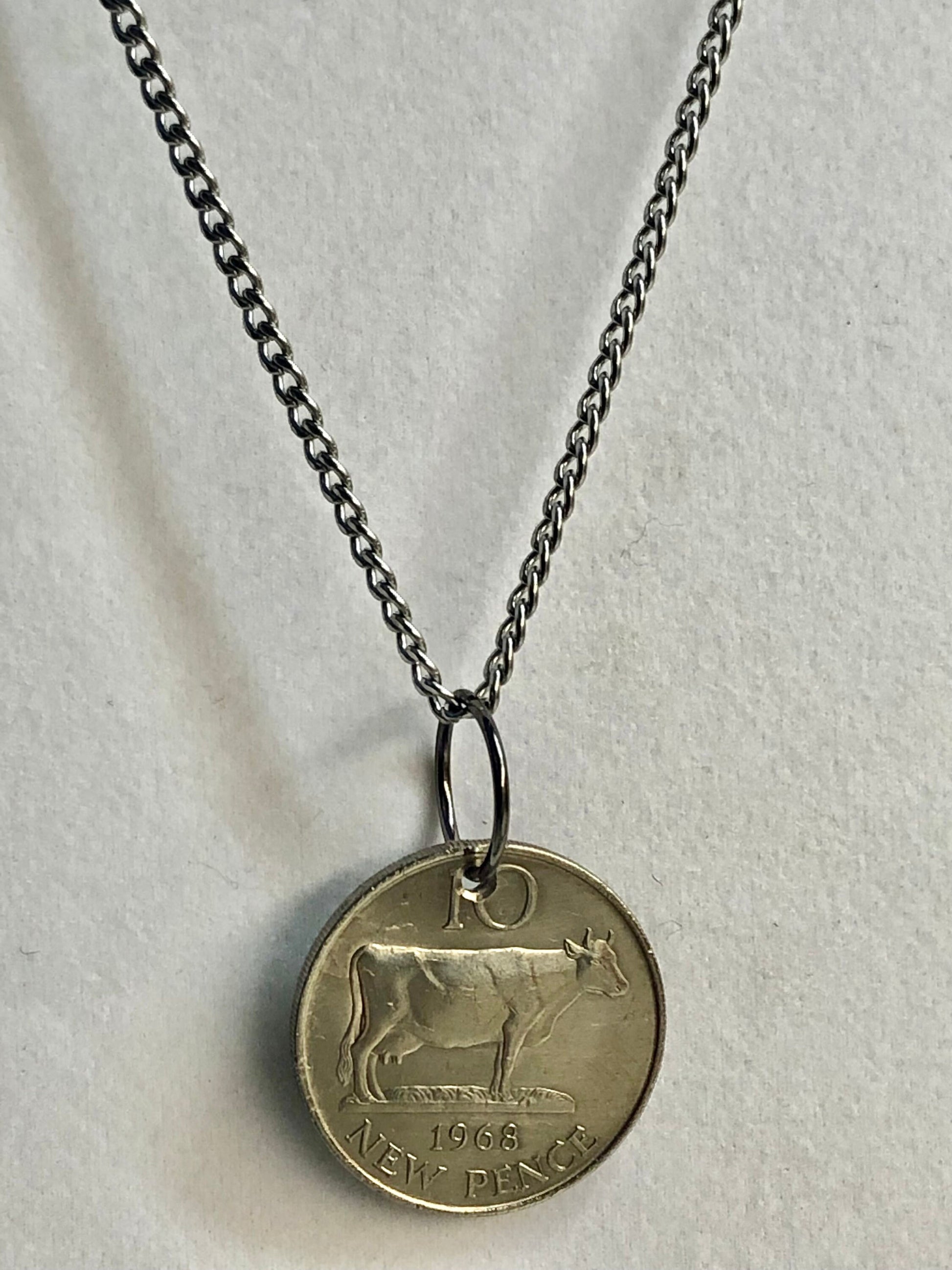 Guernsey Coin Pendant 10 Pence Necklace Handmade Custom Made Charm Gift For Friend Coin Charm Gift For Him Her, Coin Collector, World Coins