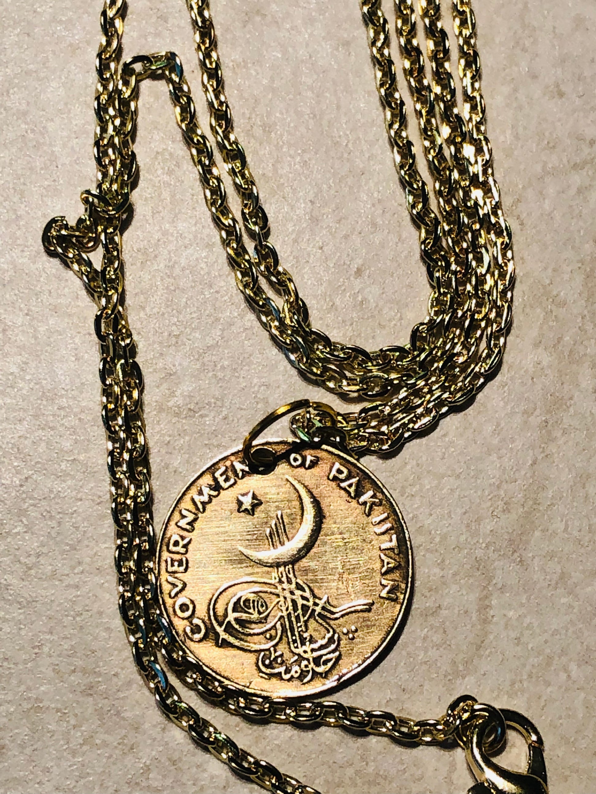 Pakistan Coin Pendant Pakistani 1 Pice Personal Necklace Old Vintage Handmade Jewelry Gift Friend Charm For Him Her World Coin Collector