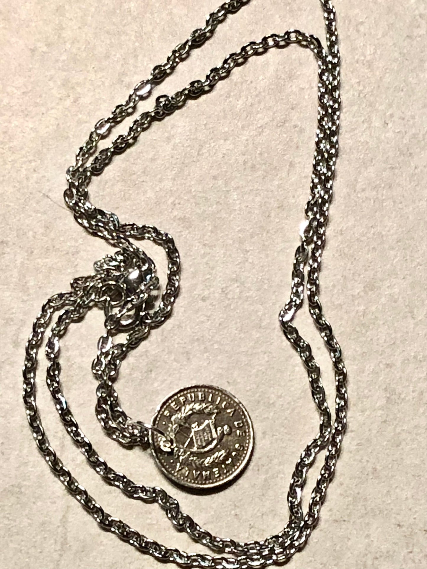Guatemala Coin Necklace Five Centavo Coin Pendant Jewelry Custom Made Vintage and Rare coins - Coin Enthusiast Fashion Accessory Handmade