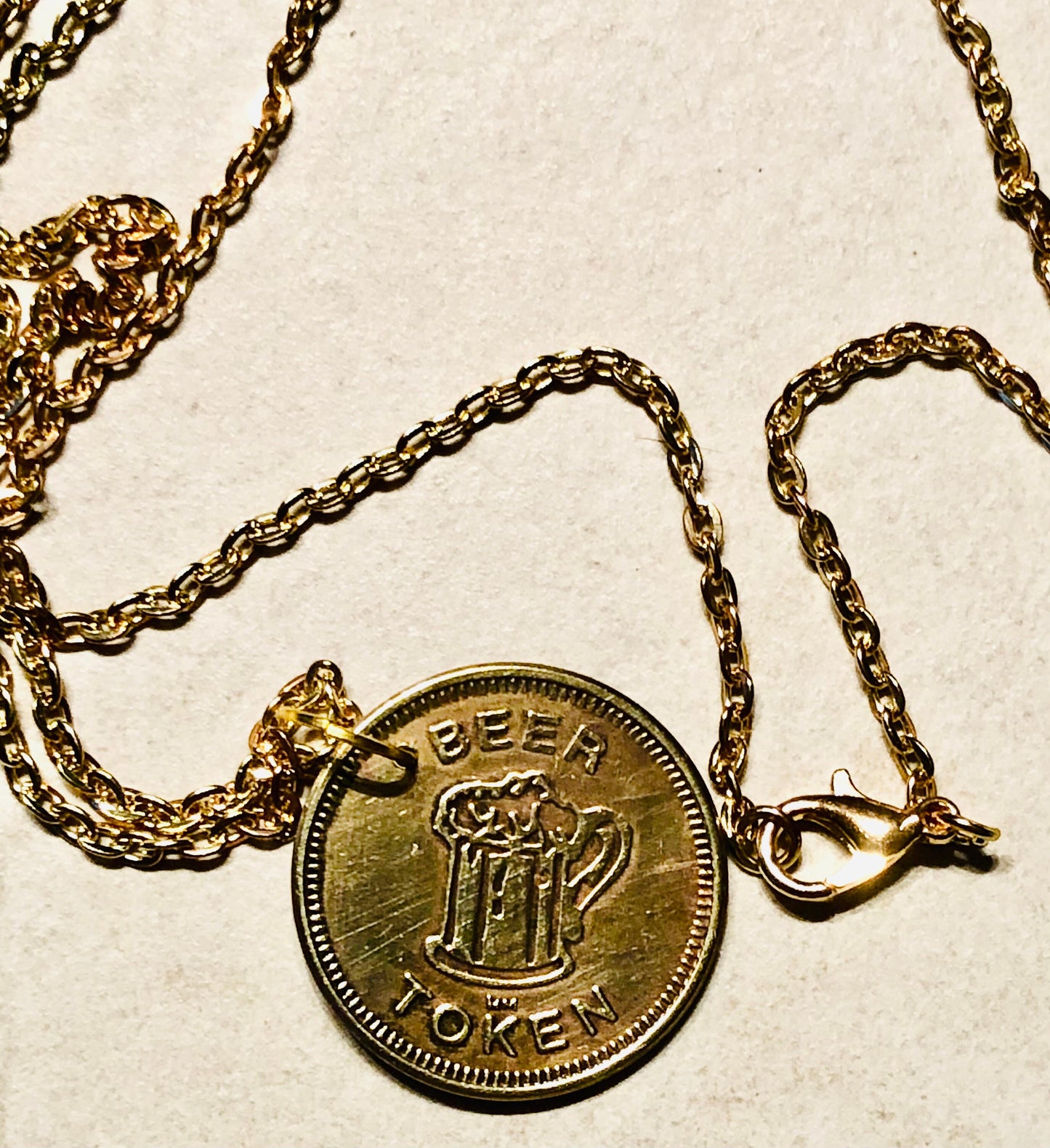 Beer Token Coin Necklace Pendant Vintage Rare Coins Coin Enthusiast Fashion Accessory Handmade