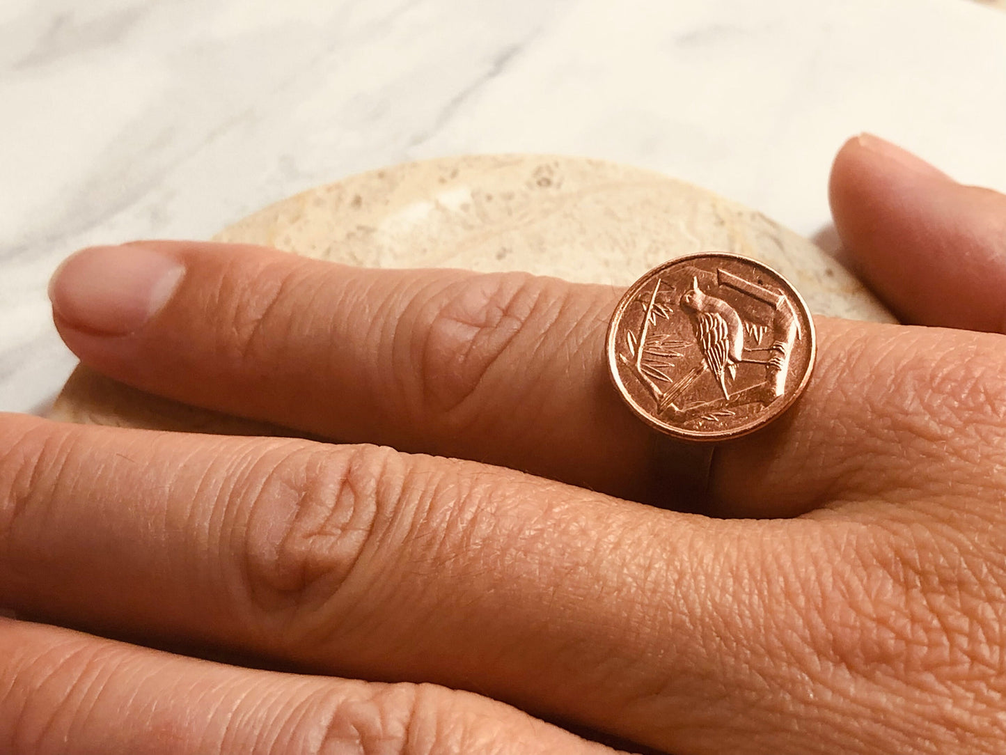 Cayman Island Coin Ring 1 Cent Adjustable Custom Vintage and Rare Coins Coin Enthusiast Fashion Accessory - Handmade