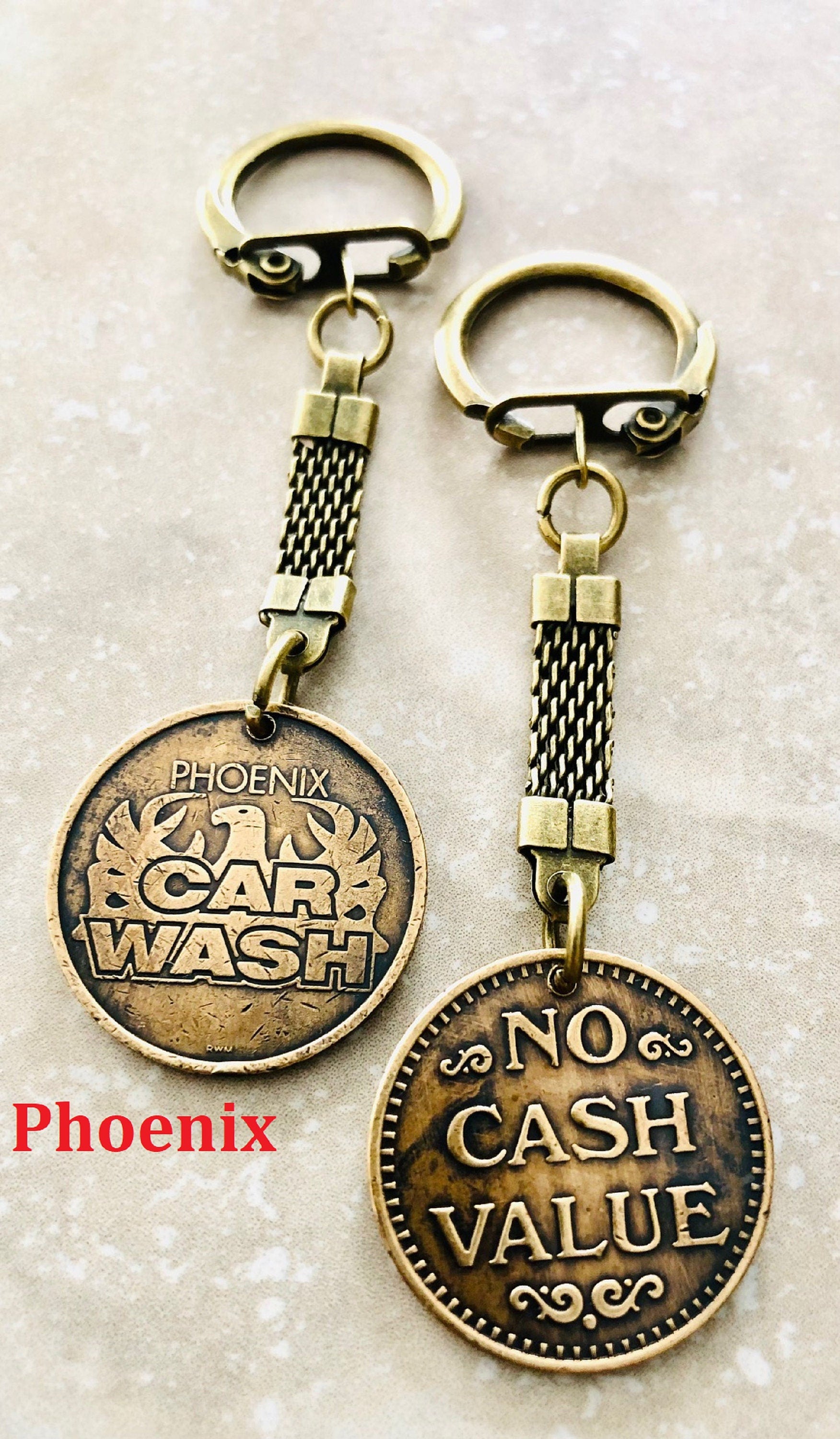 Car Wash Parking Tokens Coin Pendant Necklace Good Luck Vintage Rare Tokens - Coin Enthusiast - Handmade