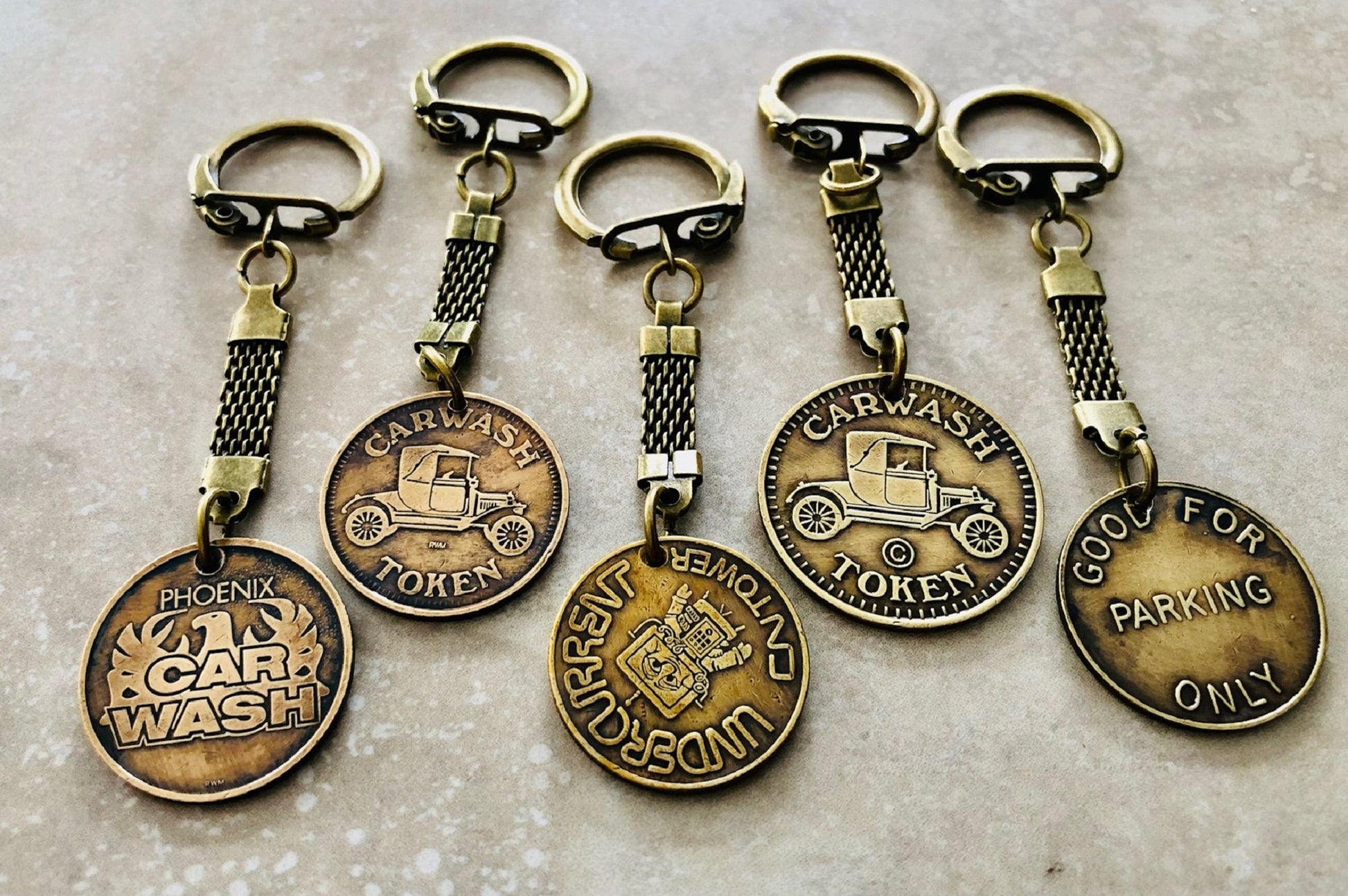 Car Wash Parking Tokens Coin Pendant Necklace Good Luck Vintage Rare Tokens - Coin Enthusiast - Handmade