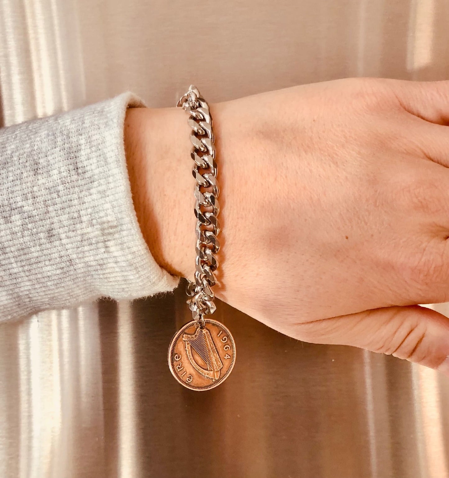 New Zealand Coin Bracelet, 10 Cents Mask, Coin Enthusiast, Rare Find, Custom Made, Fashion Accessory, Handmade