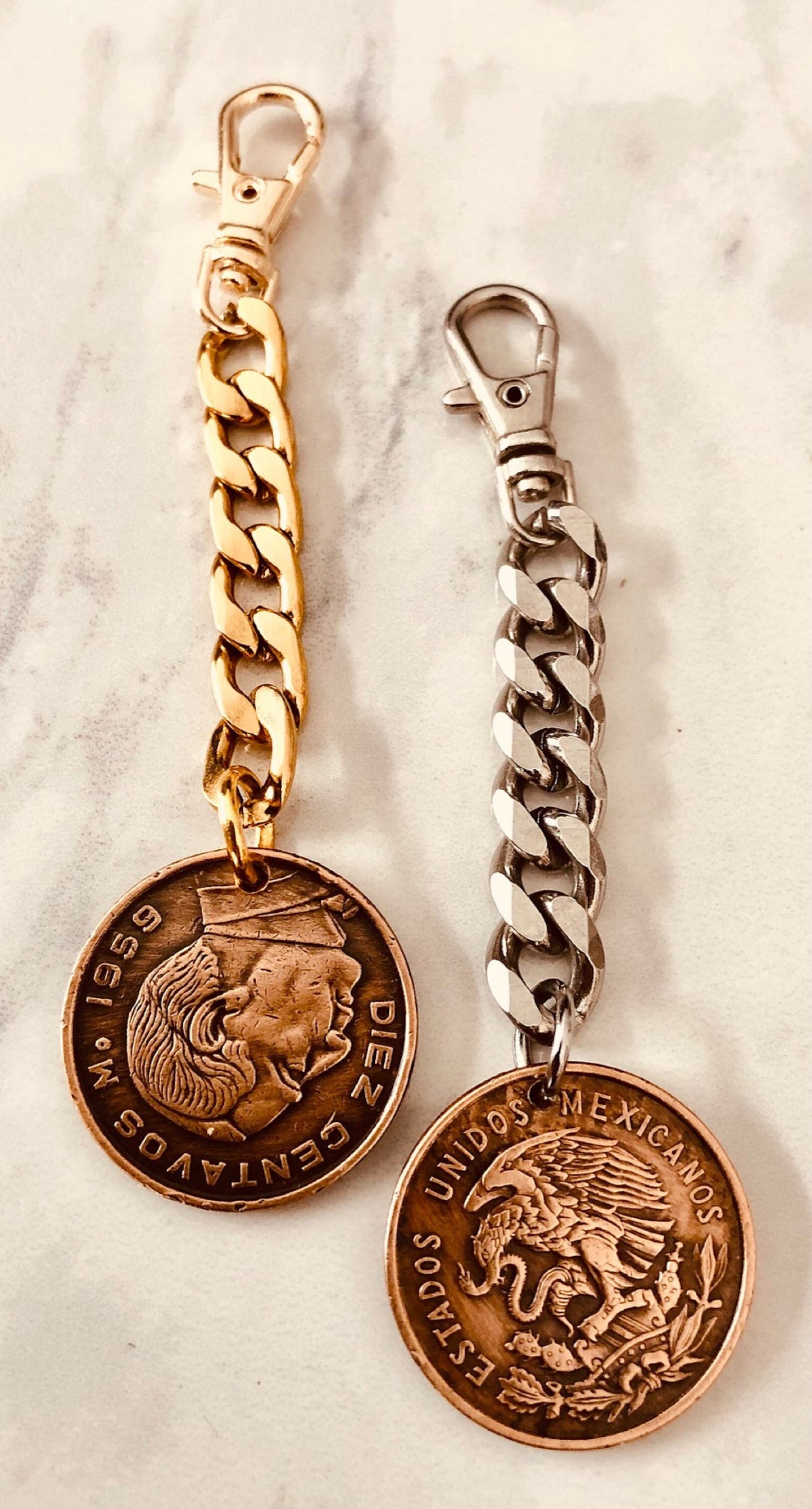 Mexico Coin Zipper Pull Mexican Centavos Coin Enthusiast, Jacket, Back Pack, Luggage, Tent, Sleeping Bag ,Purse, Clutch