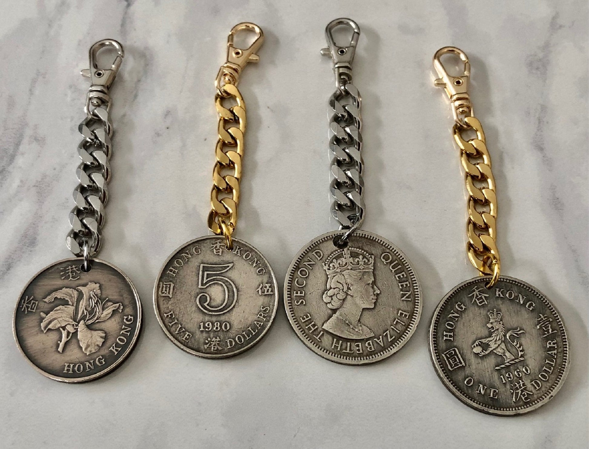 Hong Kong Coin Zipper Pull, China, Chines, Rare, Coin Enthusiast, Jacket, Back Pack, Luggage, Tent, Sleeping Bag, Purse, Clutch