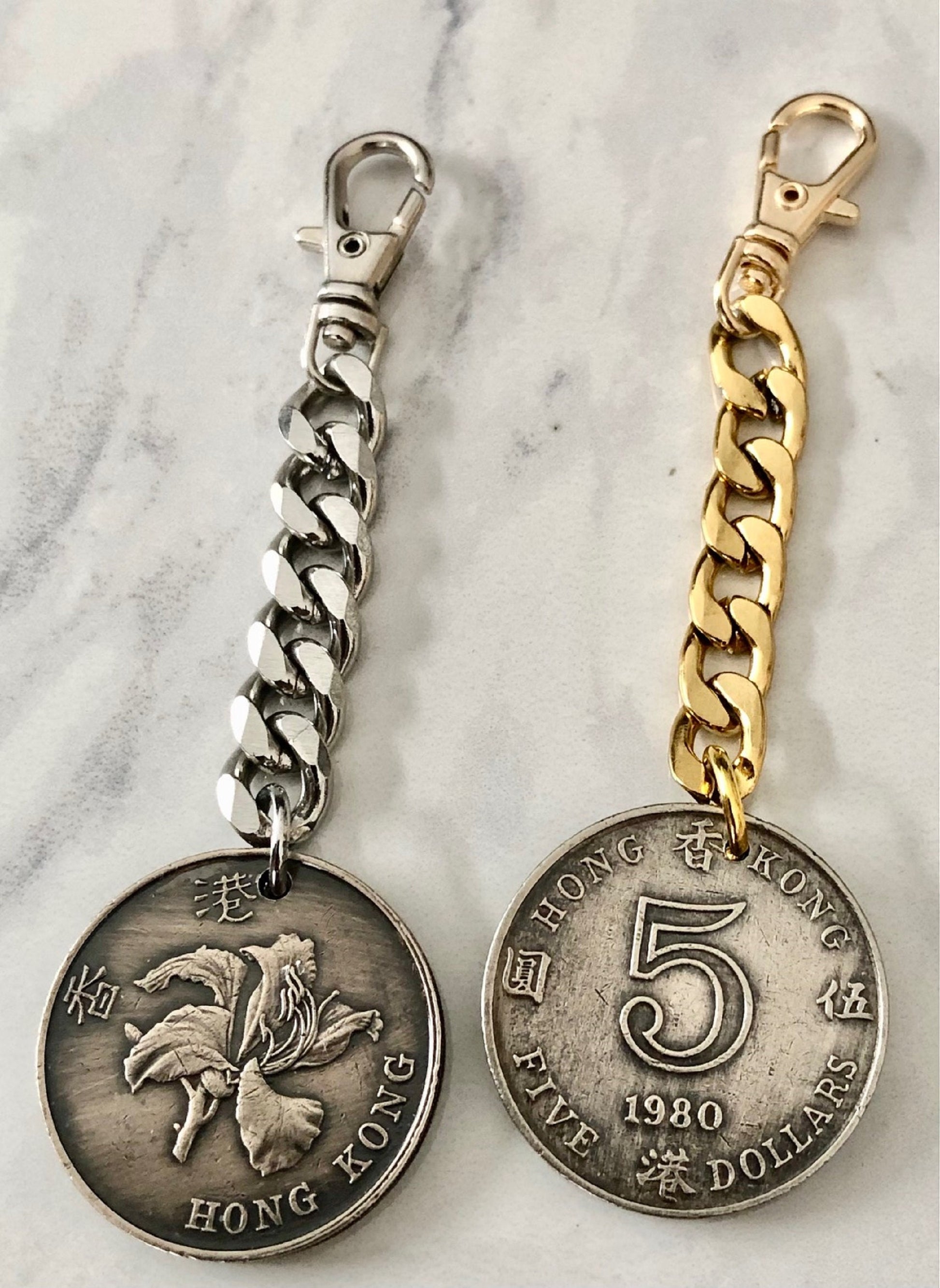 Hong Kong Coin Zipper Pull, China, Chines, Rare, Coin Enthusiast, Jacket, Back Pack, Luggage, Tent, Sleeping Bag, Purse, Clutch