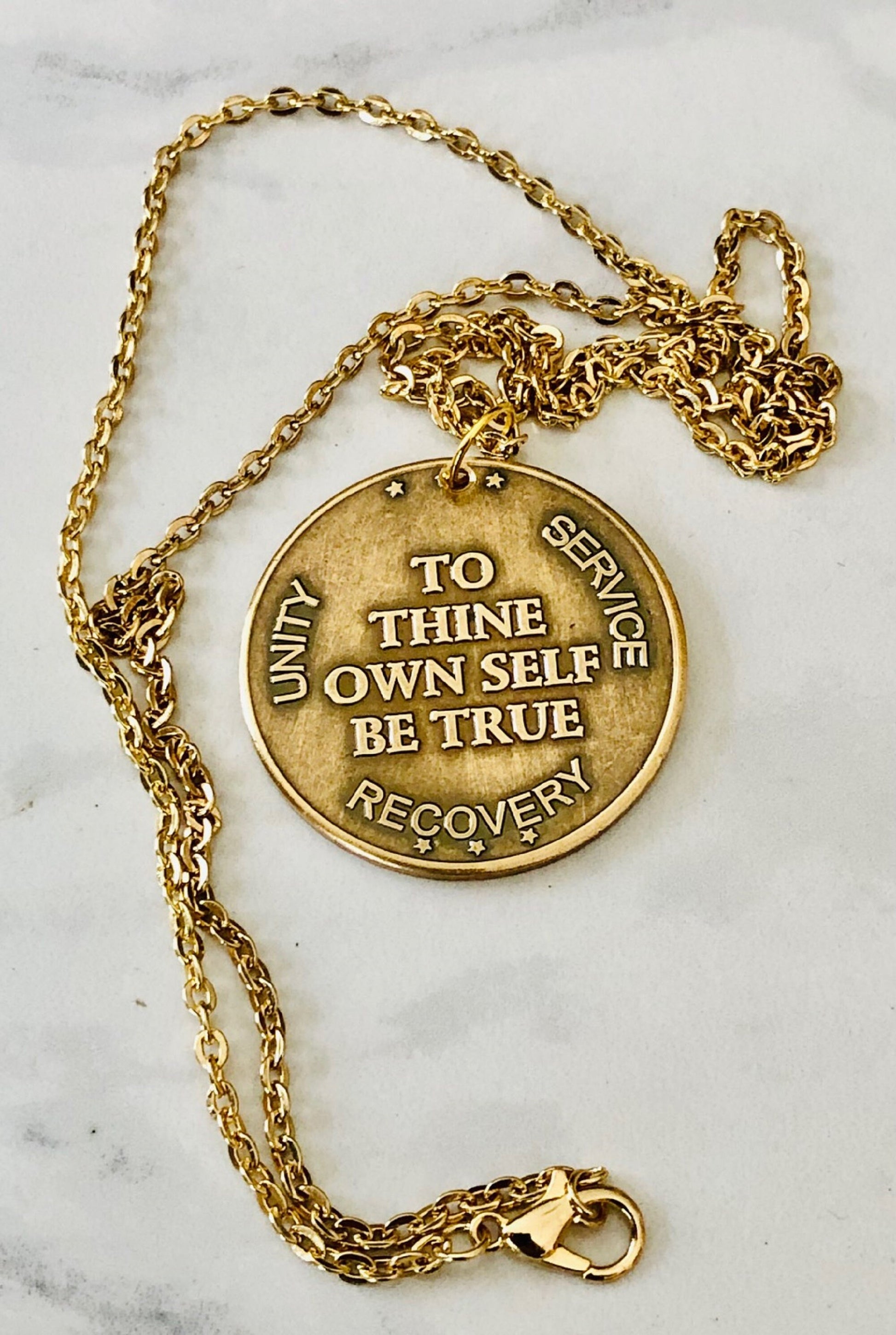 Coin Pendant AA Necklace Serenity Prayer Addiction Alcoholics Anonymous Personal Necklace Jewelry Gift Friend Charm For Him Her World Coin