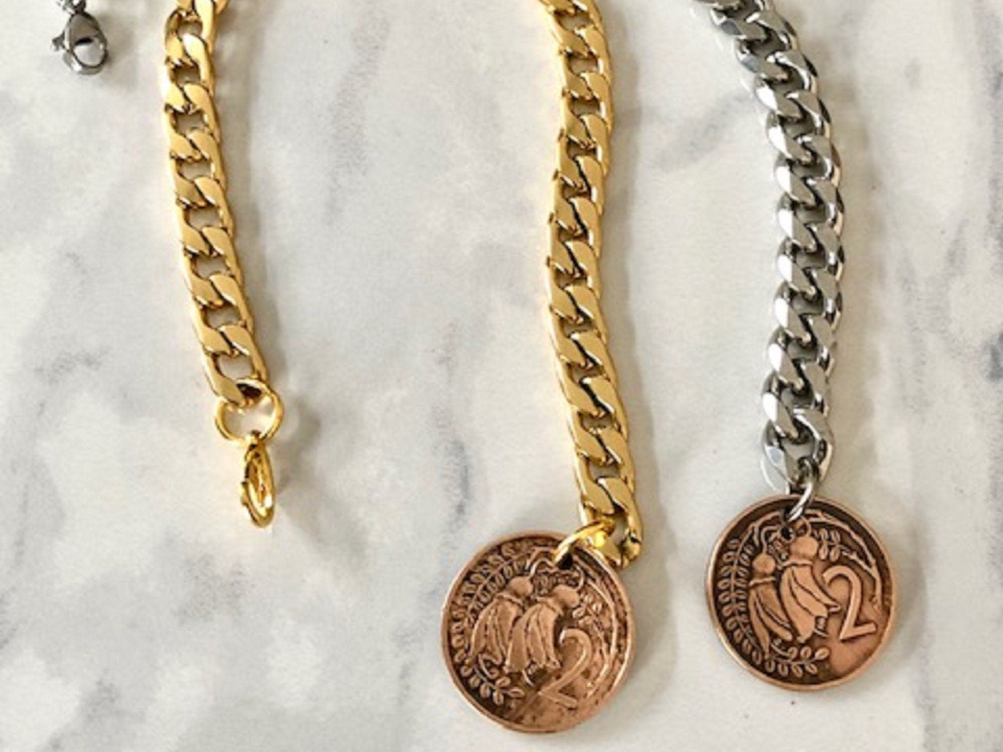New Zealand Coin Bracelet 2 Cents Coin Enthusiast Rare Find Custom Daves Coin Jewelry