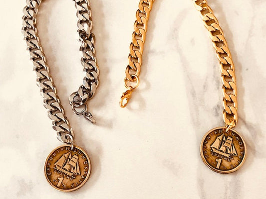 Greece Coin 1 Drachma Bracelet, Greek, Coin Enthusiast, Fashion Accessory, Handmade