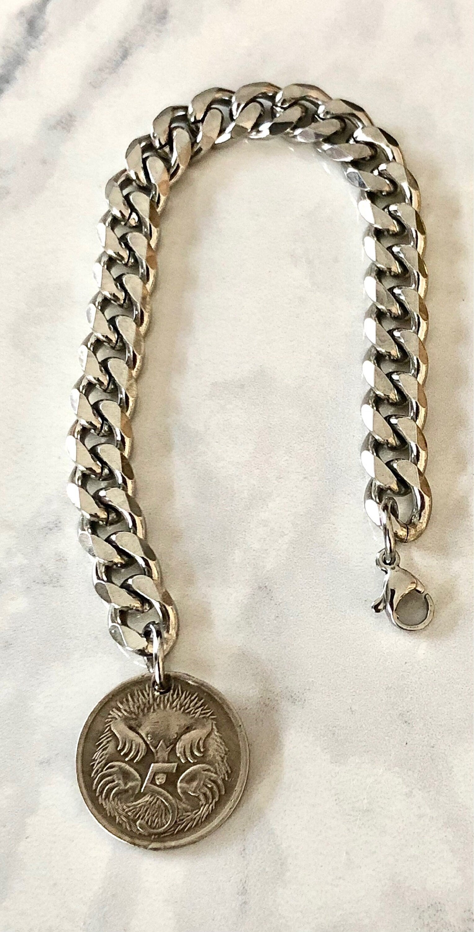 Australia 5 Cents Coin Bracelet Australian Five Cents - Coin Enthusiast Fashion Accessory Handmade