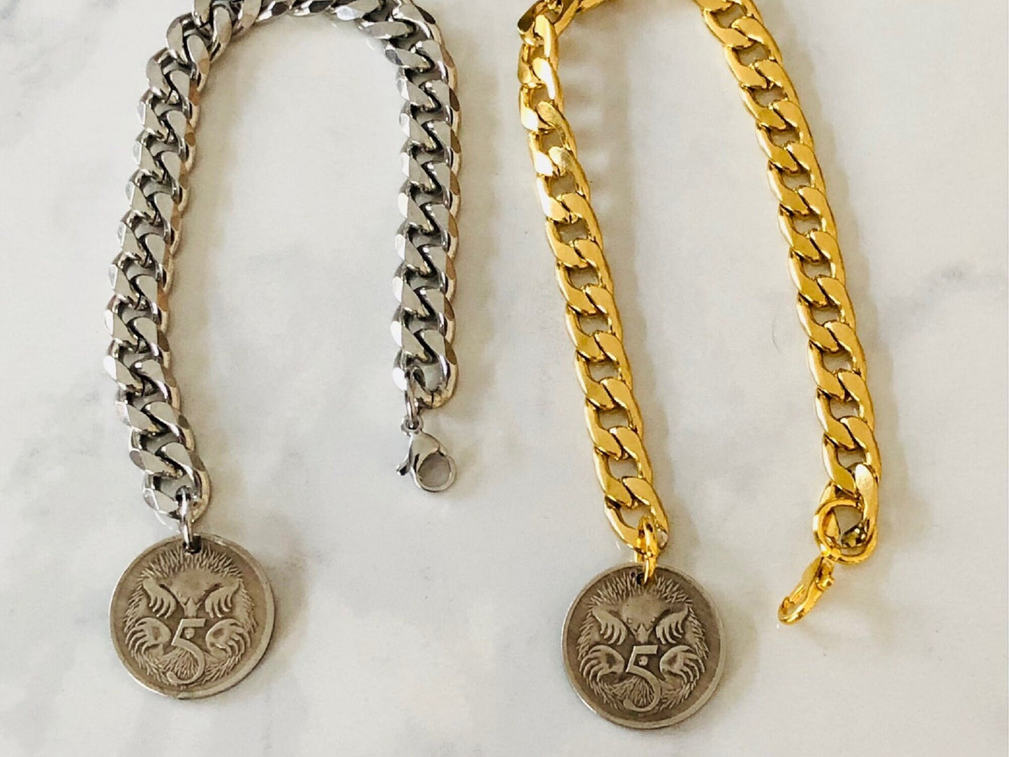 Australia 5 Cents Coin Bracelet Australian Five Cents - Coin Enthusiast Fashion Accessory Handmade