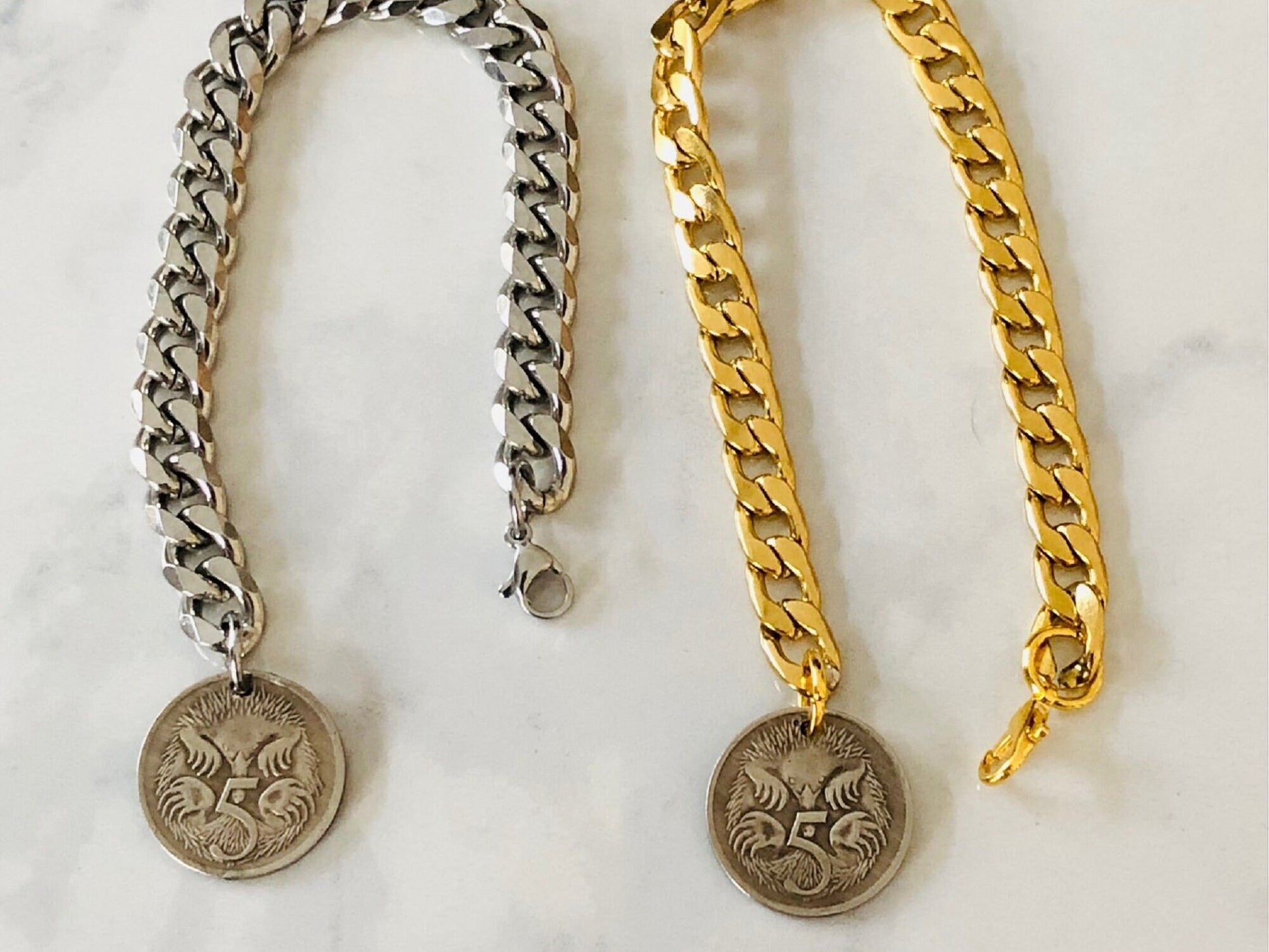 Australia 5 Cents Coin Bracelet Australian Five Cents - Coin Enthusiast Fashion Accessory Handmade