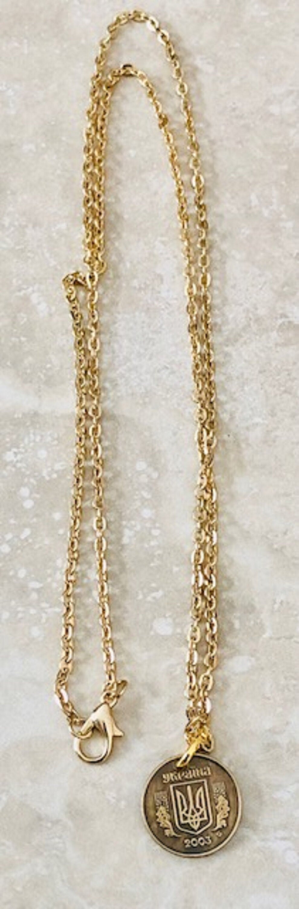 Ukraine Coin Necklace 10 Konihok Ukrainian Coin Pendant Vintage Necklace Custom Made Keychain Rare coins - Coin Enthusiast