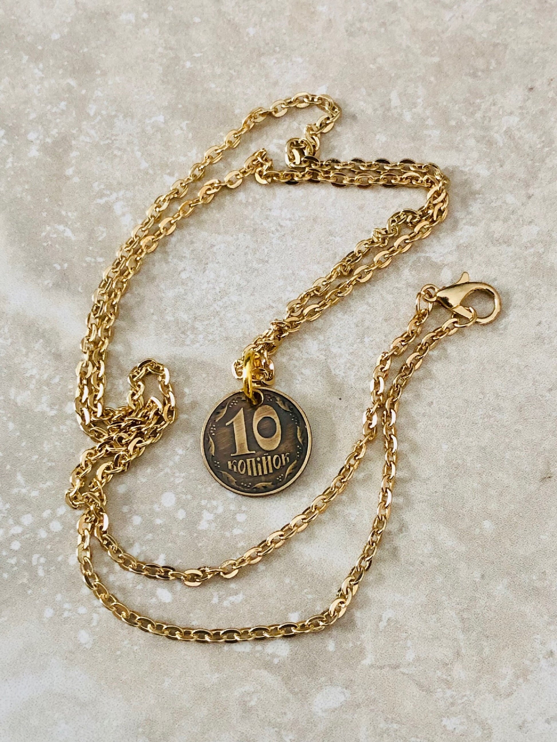 Ukraine Coin Necklace 10 Konihok Ukrainian Coin Pendant Vintage Necklace Custom Made Keychain Rare coins - Coin Enthusiast