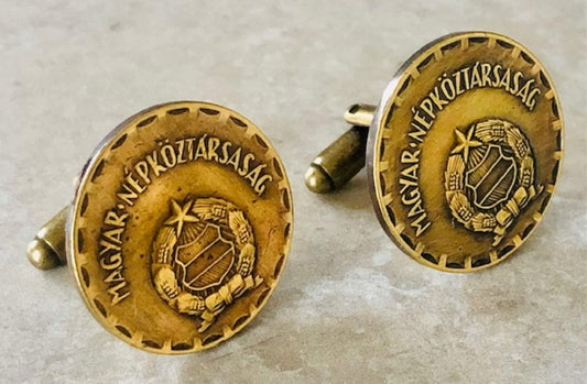 Hungary Coin Cufflinks Hungarian 2 Forint MAGYAR NÉPKÖZTÁRSASÁG Vintage Handmade Jewelry Gift Friend Charm For Him Her World Coin Collector