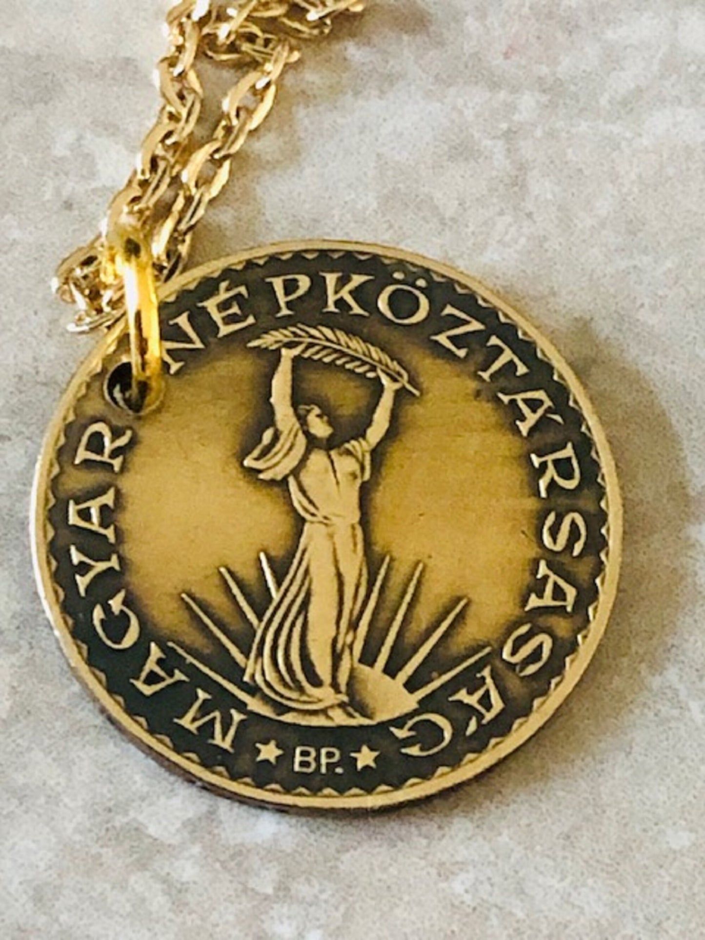 Hungary Coin Pendant Hungarian 10 Forint MAGYAR NÉPKÖZTÁRSASÁG Personal Necklace Jewelry Gift Friend Charm For Him Her World Coin Collector