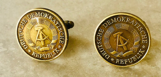 Germany Coin Cufflinks German 20 Pfenning Handmade Custom Made Gift For Friend Coin Charm Gift For Him, Coin Collector, World Coins