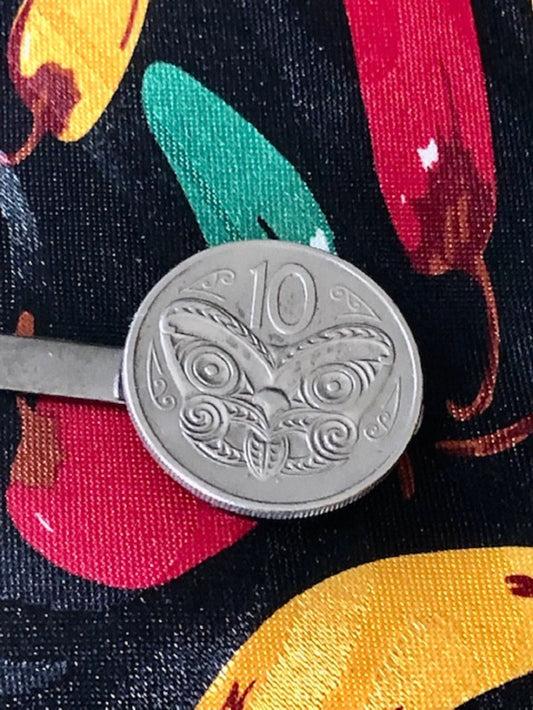 New Zealand Coin Tie Clip 10 Shilling Custom Made Charm Gift For Friend Coin Charm Gift For Him, Coin Collector, World Coins, Suit and Tie