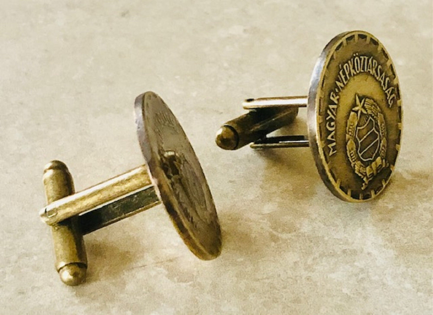 Hungary Coin Cufflinks Hungarian 2 Forint MAGYAR NÉPKÖZTÁRSASÁG Vintage Handmade Jewelry Gift Friend Charm For Him Her World Coin Collector