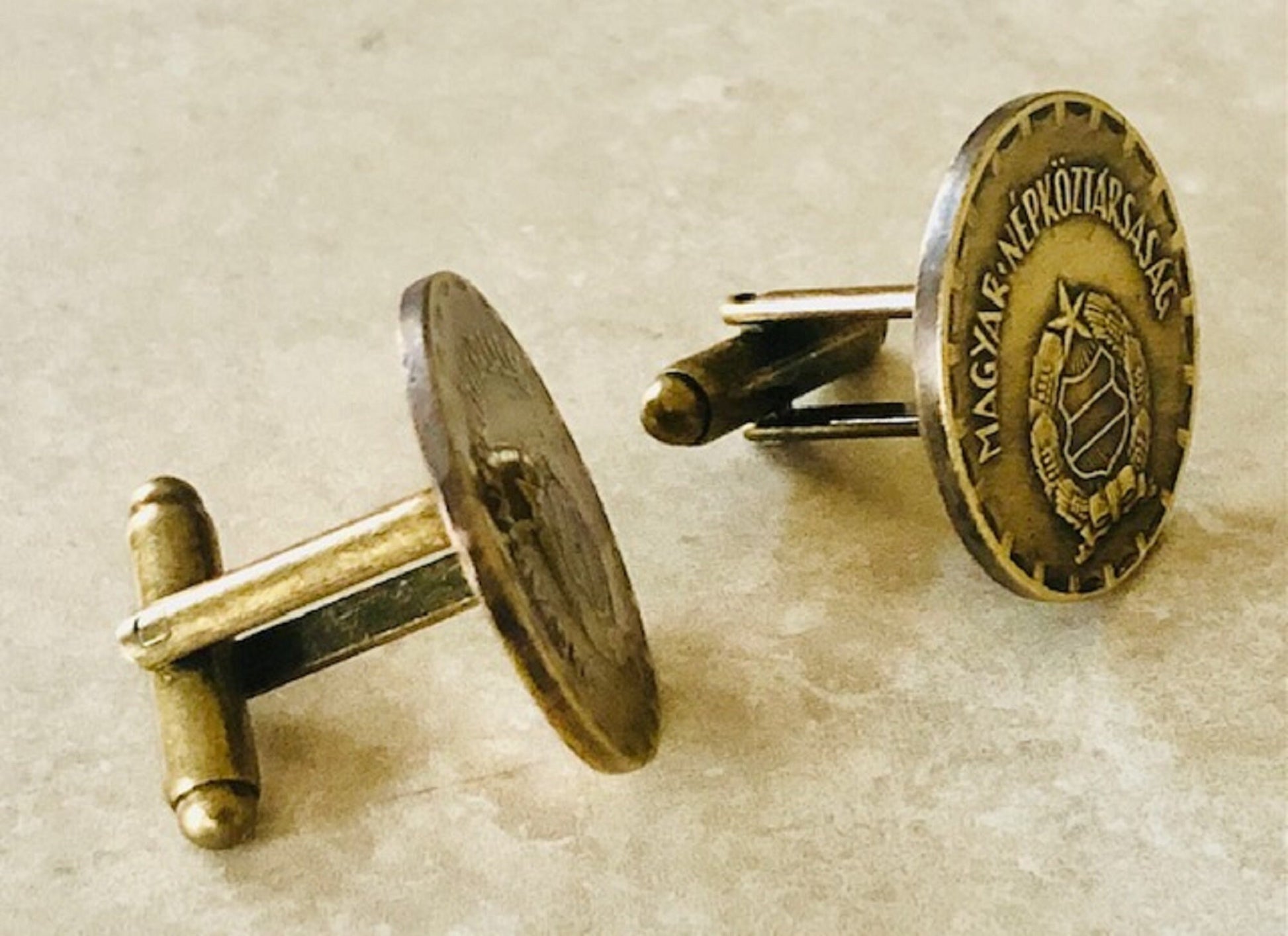 Hungary Coin Cufflinks Hungarian 2 Forint MAGYAR NÉPKÖZTÁRSASÁG Vintage Handmade Jewelry Gift Friend Charm For Him Her World Coin Collector