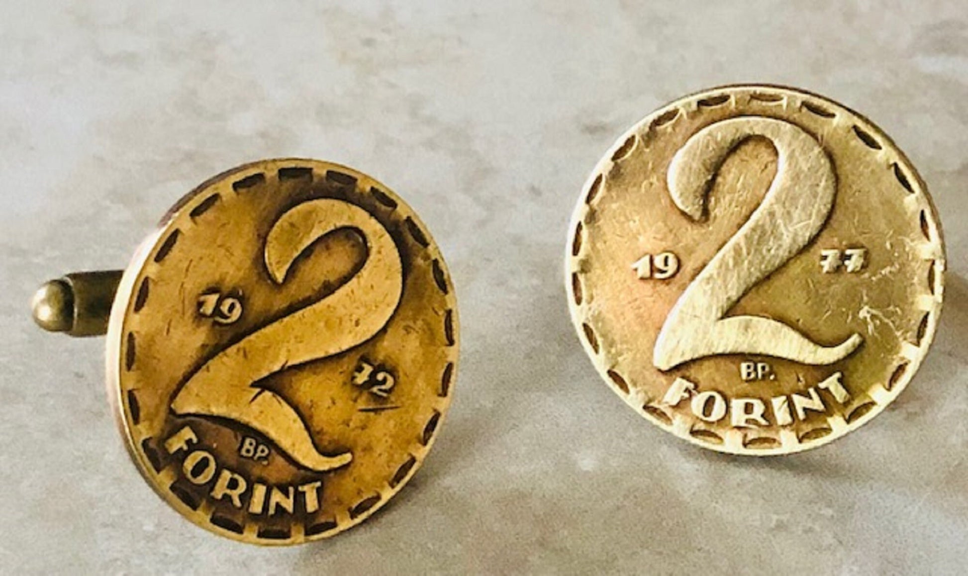 Hungary Coin CuffLink Hungarian 2 Forint MAGYAR NÉPKÖZTÁRSASÁG Vintage Handmade Jewelry Gift Friend Charm For Him Her World Coin Collector