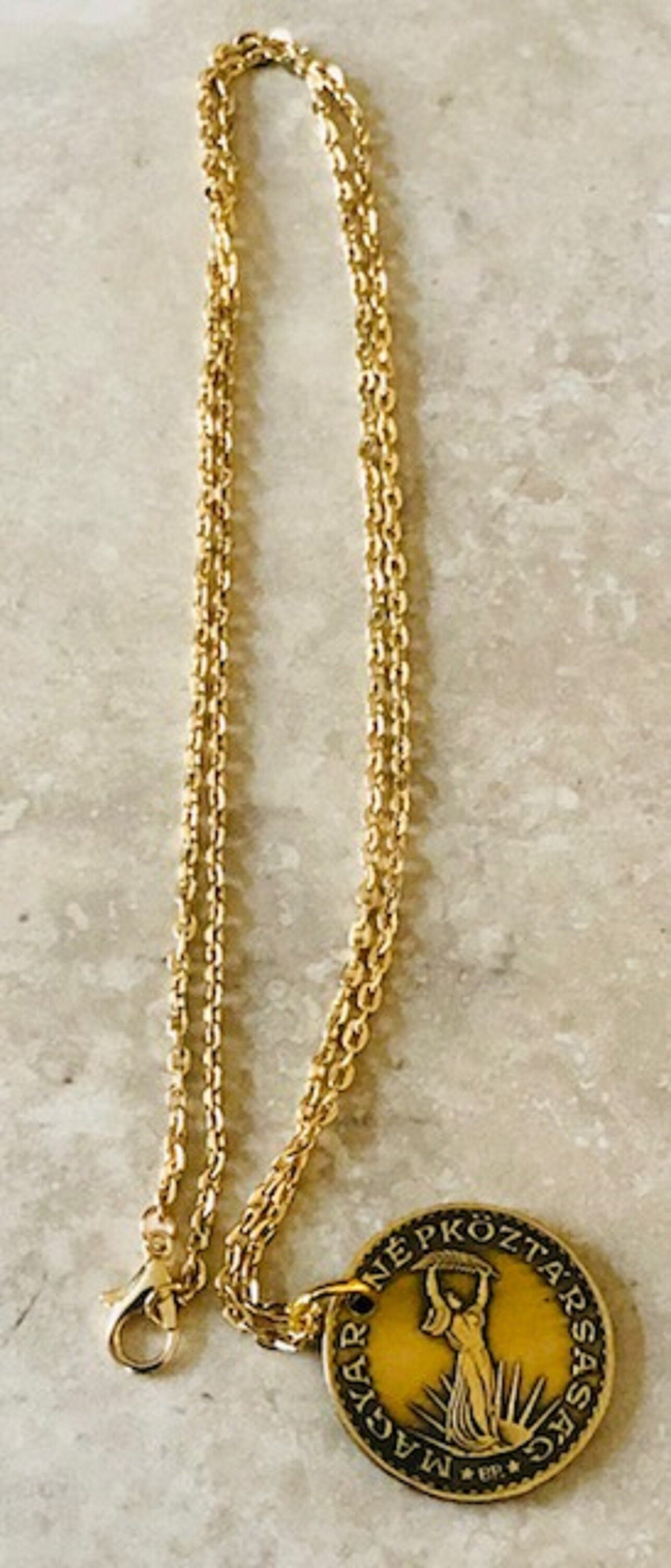 Hungary Coin Pendant Hungarian 10 Forint MAGYAR NÉPKÖZTÁRSASÁG Personal Necklace Jewelry Gift Friend Charm For Him Her World Coin Collector