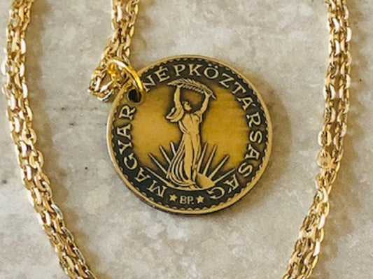 Hungary Coin Pendant Hungarian 10 Forint MAGYAR NÉPKÖZTÁRSASÁG Personal Necklace Jewelry Gift Friend Charm For Him Her World Coin Collector