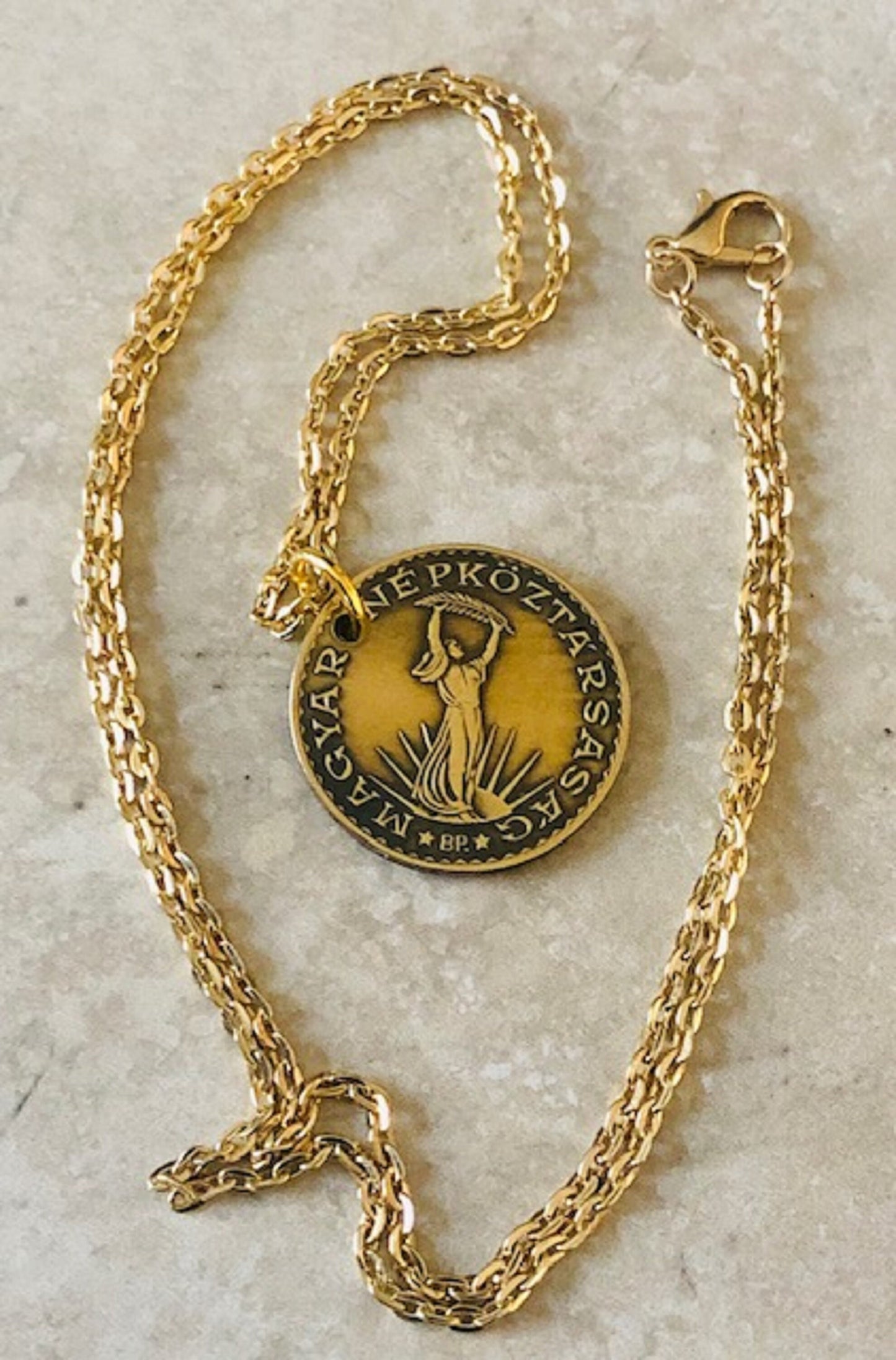 Hungary Coin Pendant Hungarian 10 Forint MAGYAR NÉPKÖZTÁRSASÁG Personal Necklace Jewelry Gift Friend Charm For Him Her World Coin Collector