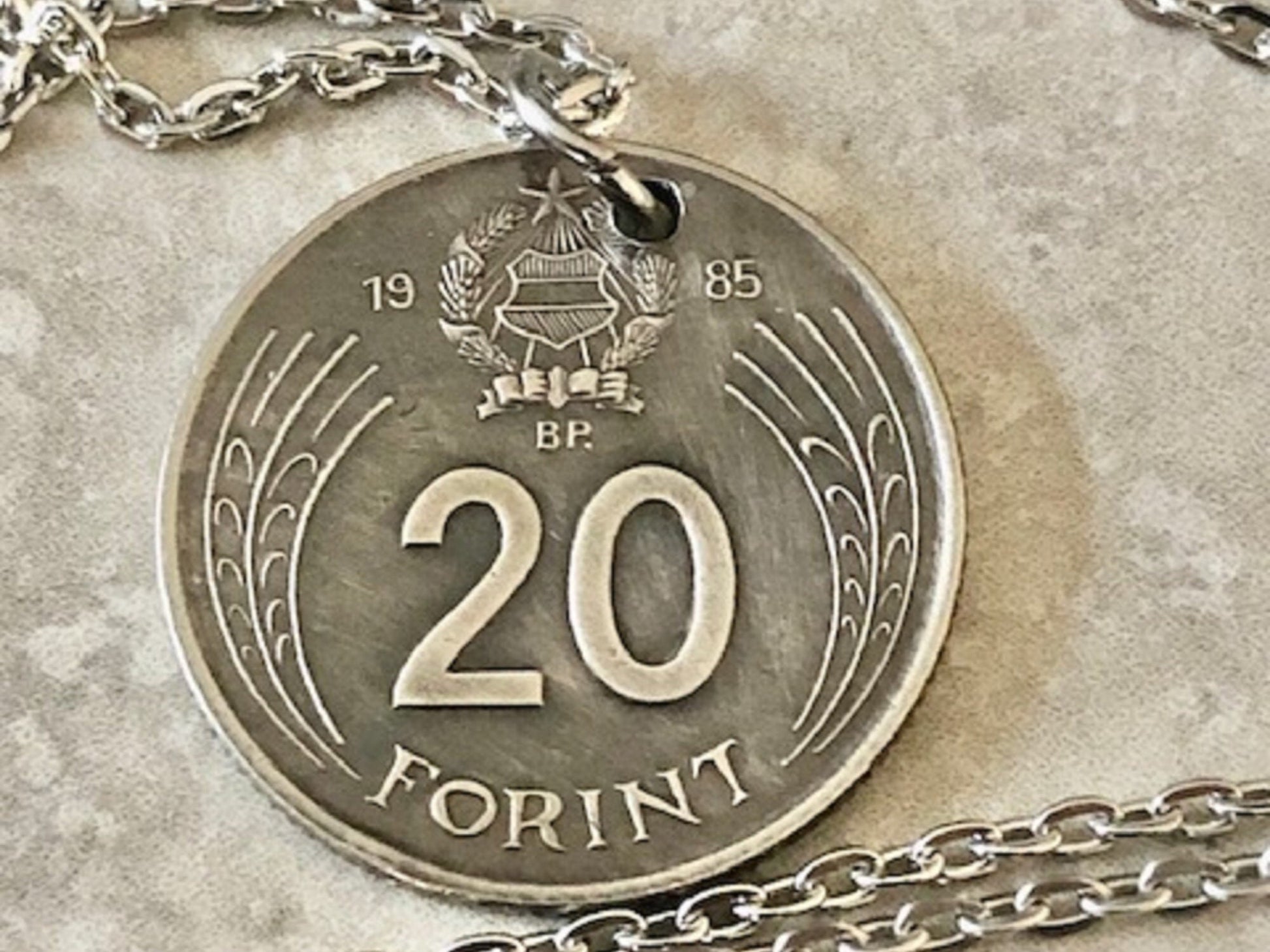 Hungary Coin Pendant Hungarian 20 Forint MAGYAR NÉPKÖZTÁRSASÁG Custom Made Vintage and Rare coins - Coin Enthusiast