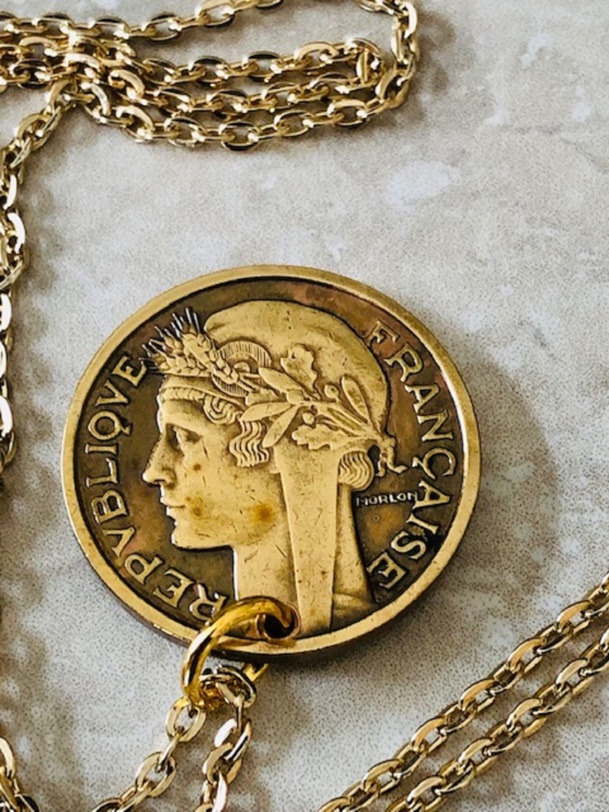France Coin Necklace Pendant 2 Francs LIBERTE EGALITE FRATERNITE Custom Made Rare coins - Coin Enthusiast Necklace - Choose your date