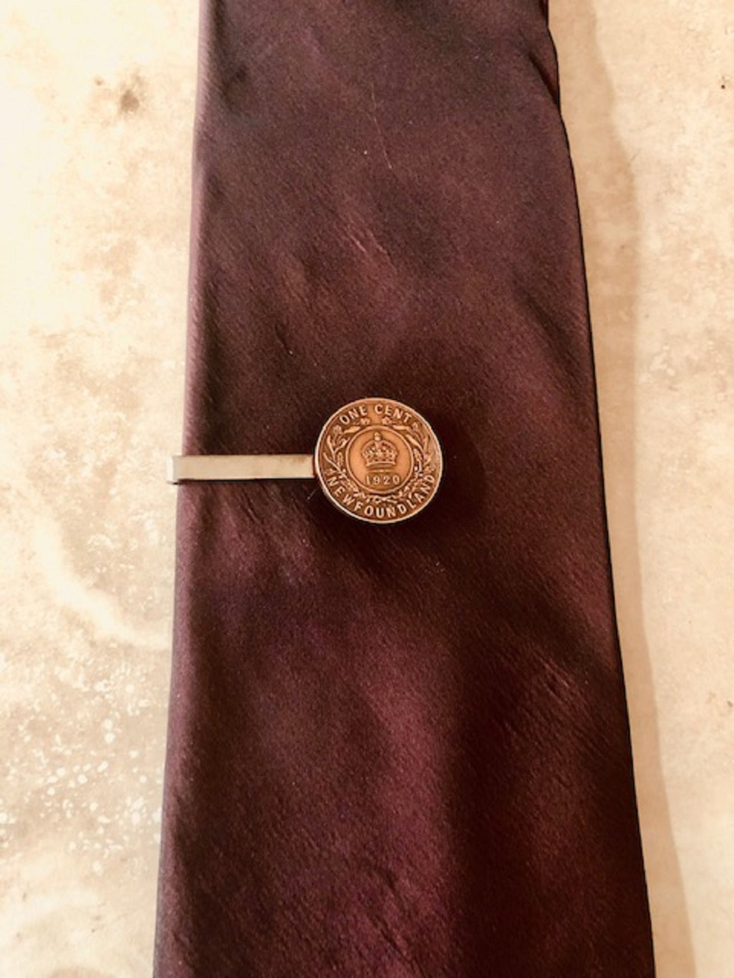 Newfoundland Coin Tie Clip Large Penny NFLD Custom Made Charm Gift For Friend Coin Charm Gift For Him, Coin Collector, World Coins