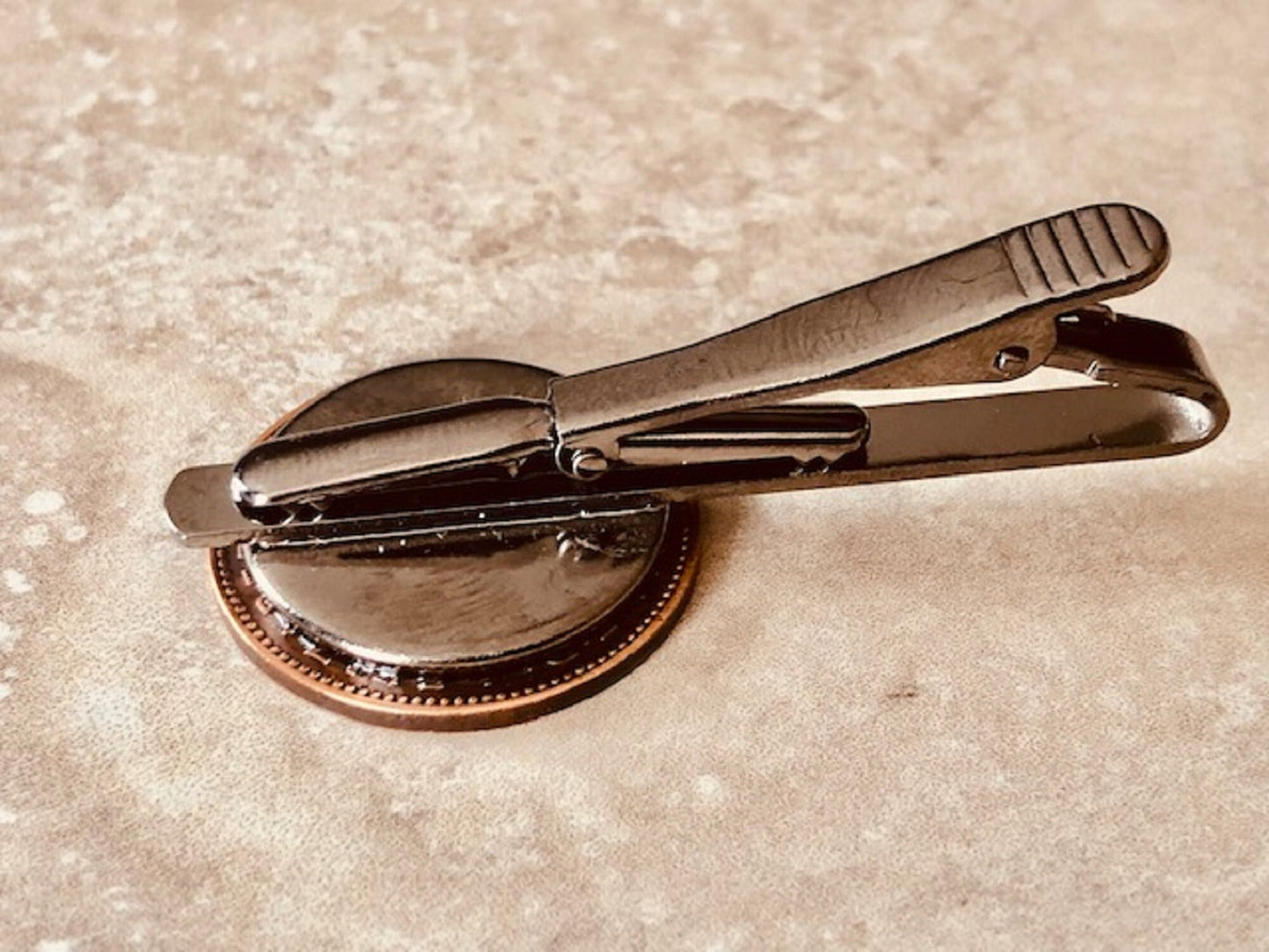 British Coin Tie Clip Britain English UK Half Penny Custom Made Charm Gift For Friend Coin Charm Gift For Him, Coin Collector, World Coins