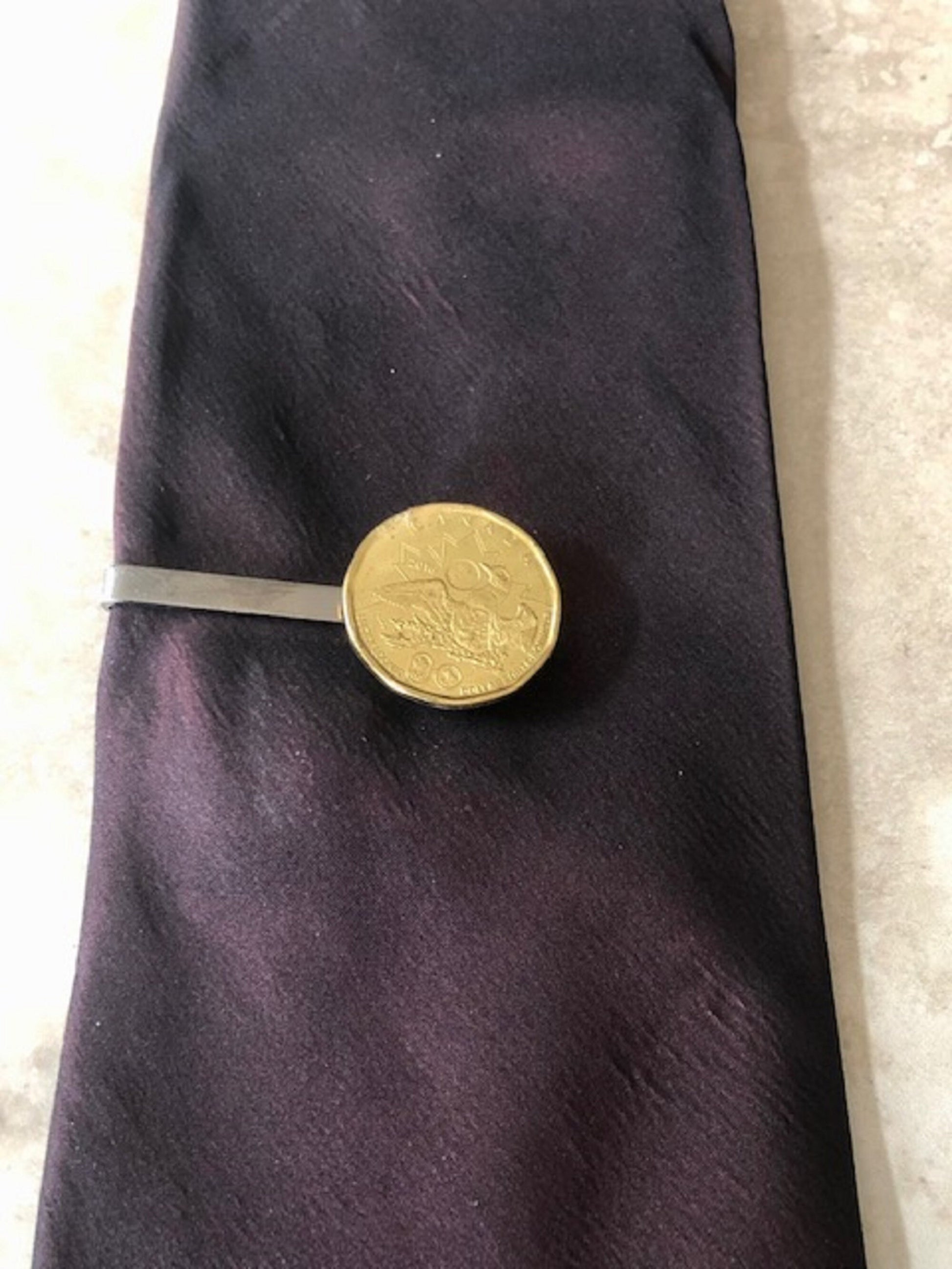 Canada Coin Tie Clip Canadian Lucky Loonie Custom Made Charm Gift For Friend Coin Charm Gift For Him Coin Collector, World Coins Suite & Tie
