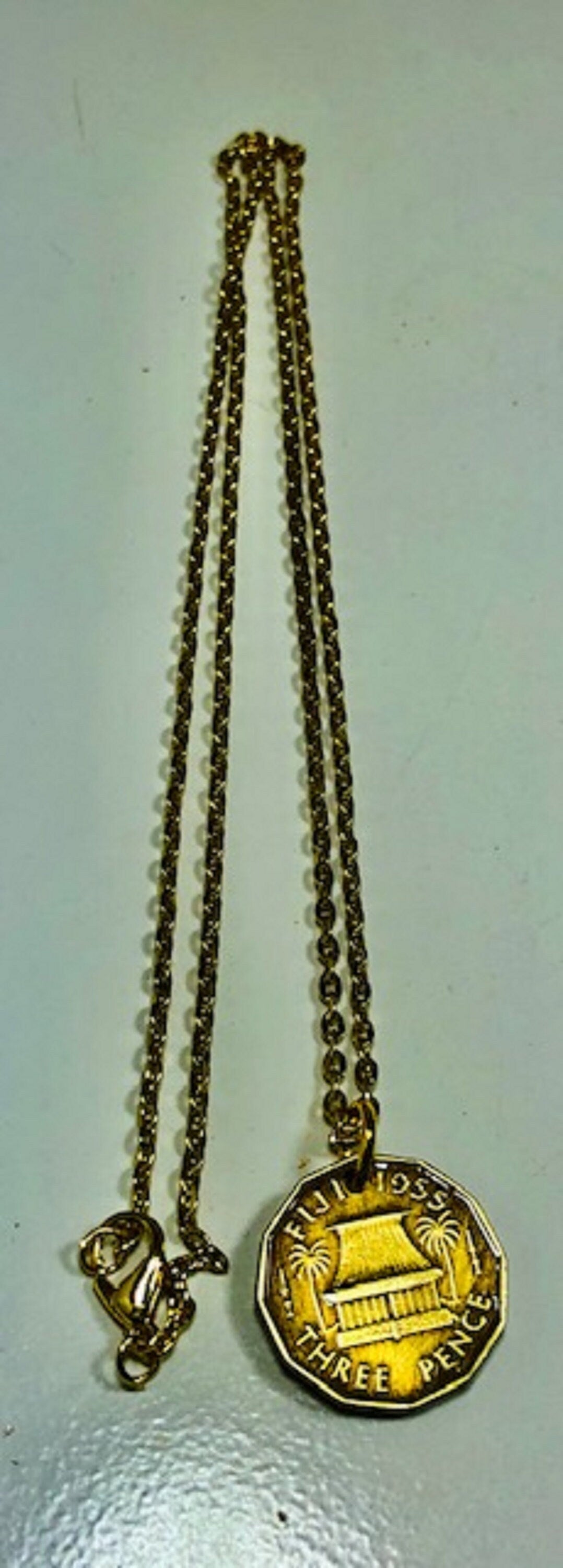 Kingdom of Jordan Coin Pendant Vintage Quarter Dinar Necklace Custom Made Rare coins - Coin Enthusiast Fashion Accessory Handmade