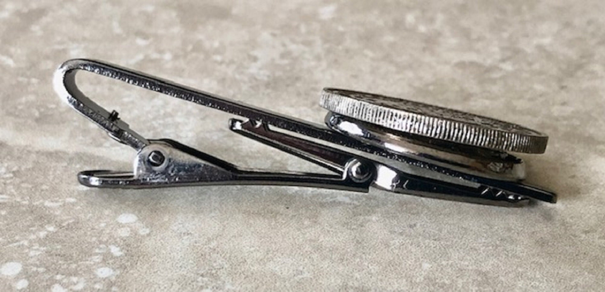 Eastern Caribbean Coin Tie Clip Custom Made Charm Gift For Friend Coin Charm Gift For Him, Coin Collector, World Coins, Suite and Tie