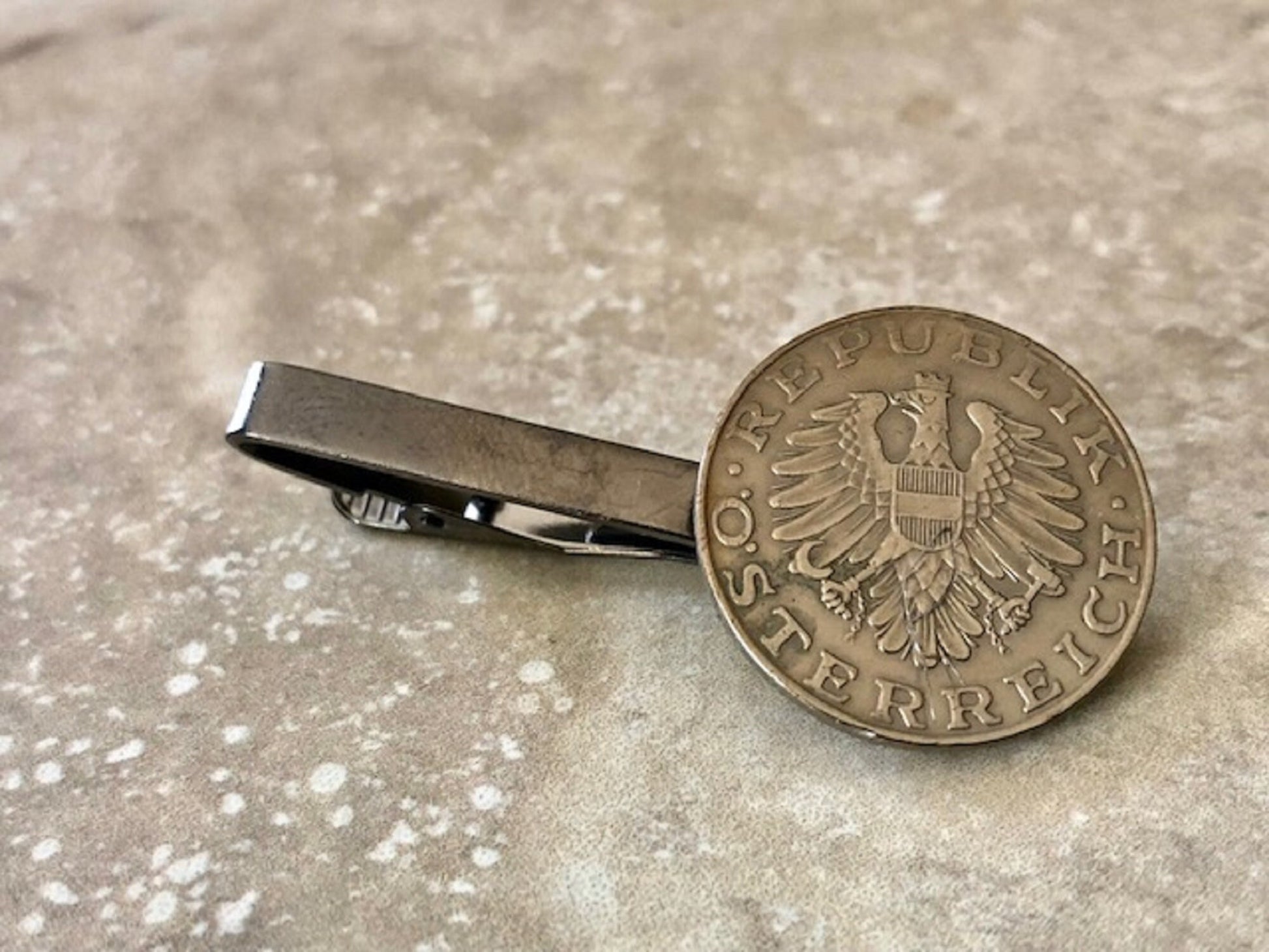 Germany Coin Tie Clip German Custom Made Charm Gift For Friend Coin Charm Gift For Him, Coin Collector, World Coins, Suit and Tie