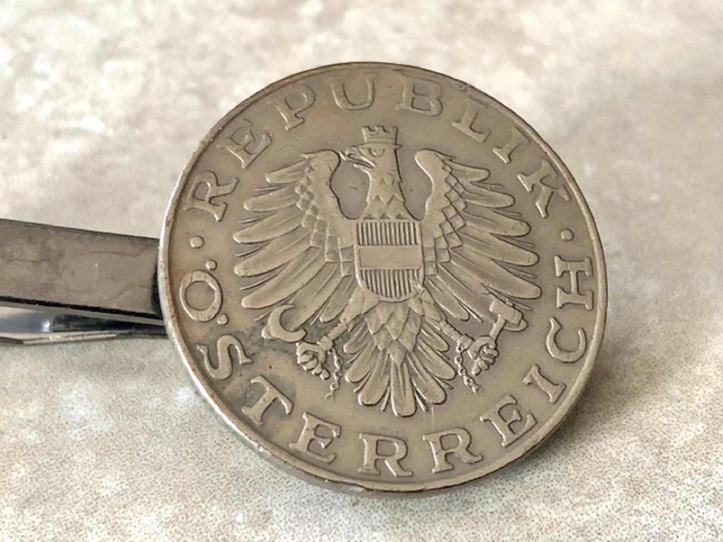 Germany Coin Tie Clip German Custom Made Charm Gift For Friend Coin Charm Gift For Him, Coin Collector, World Coins, Suit and Tie