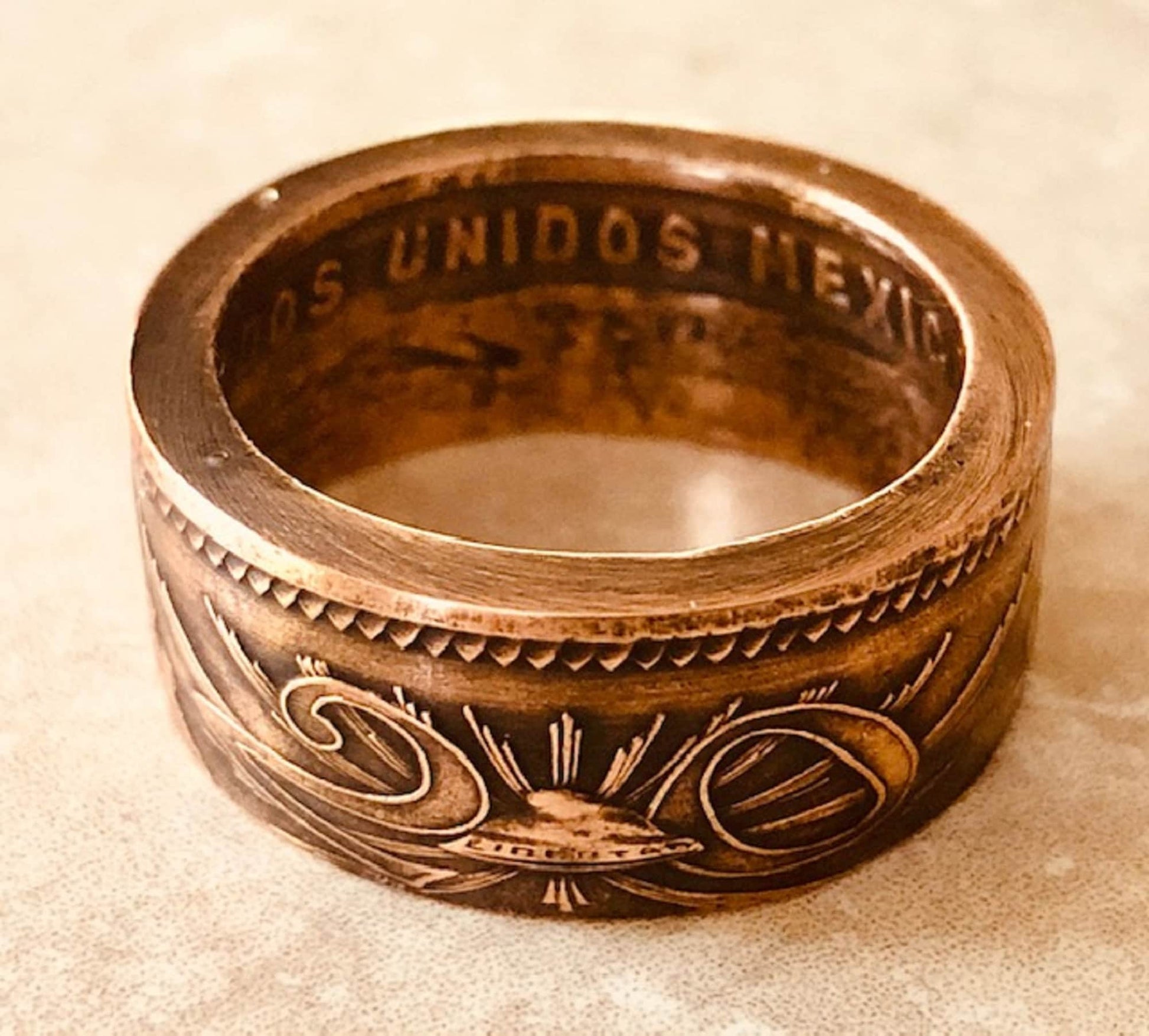 Mexico Ring 20 Centavos Mexican Ring Vintage Handmade Jewelry Gift Charm For Friend Coin Ring Gift For Him Her World Coin Collector