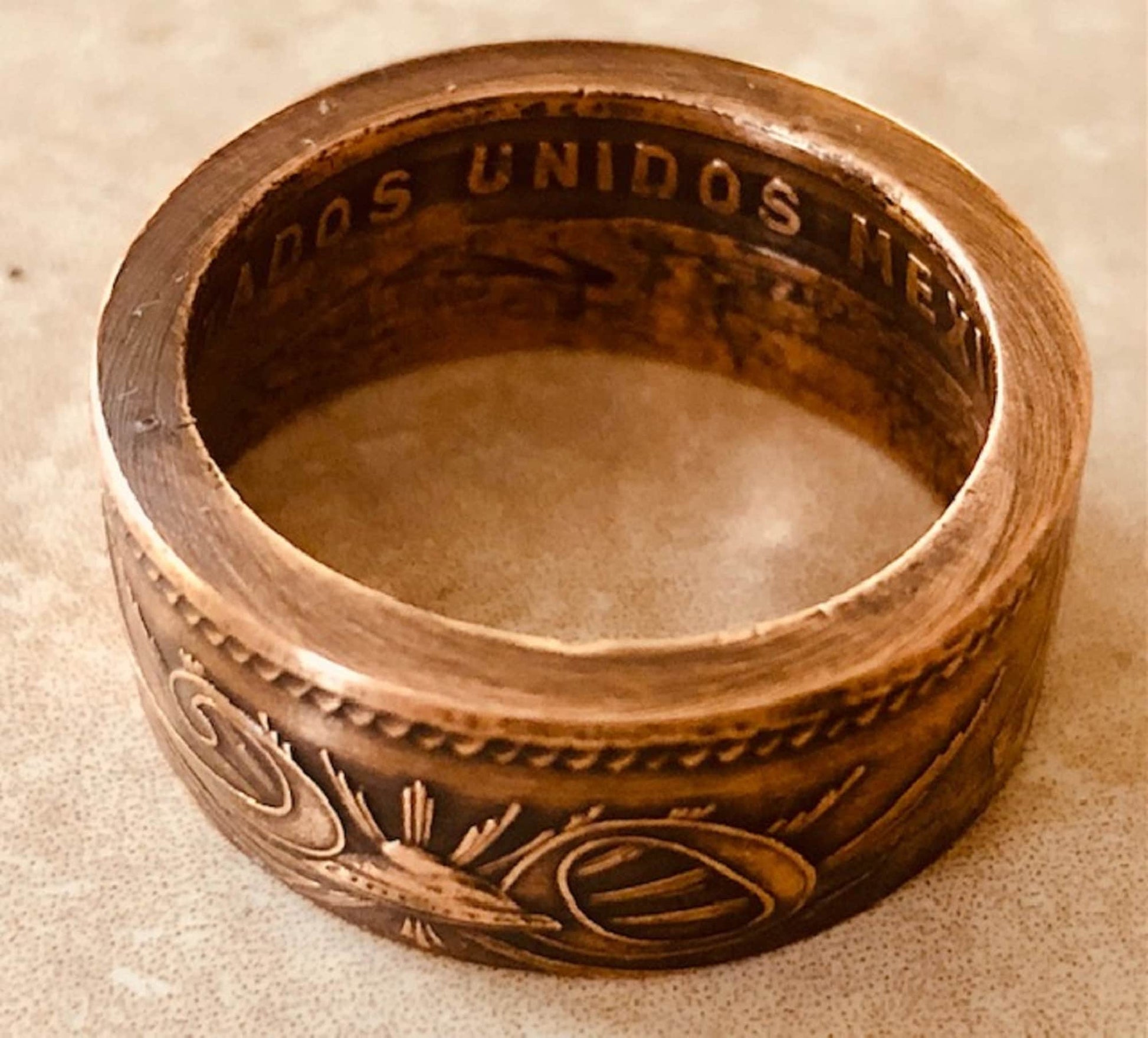 Mexico Ring 20 Centavos Mexican Ring Vintage Handmade Jewelry Gift Charm For Friend Coin Ring Gift For Him Her World Coin Collector