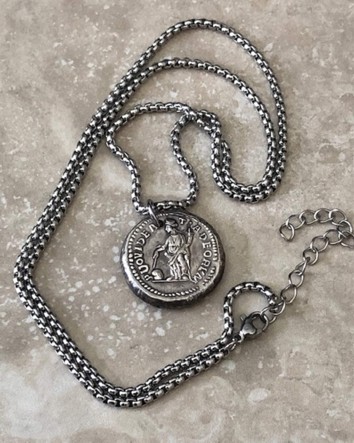 Ancient Coin Pendant Greek God Military General Necklace Mid-17th Century Jewelry Gift For Friend Charm For Him, Her, World Coins Collector