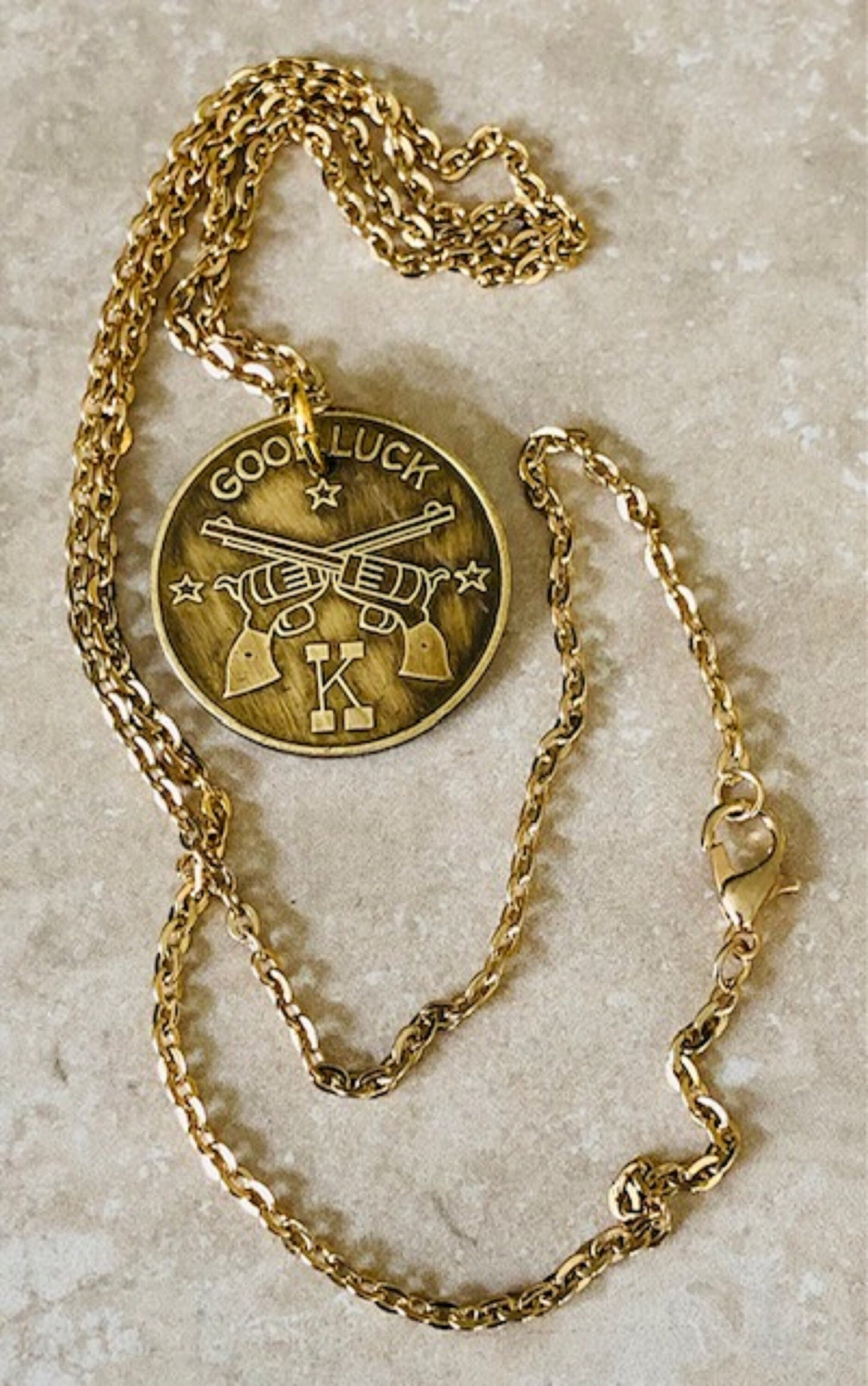 Good Luck California Token Coin Necklace Jewelry Pendant Vintage Rare Coins Coin Enthusiast Fashion Accessory Handmade