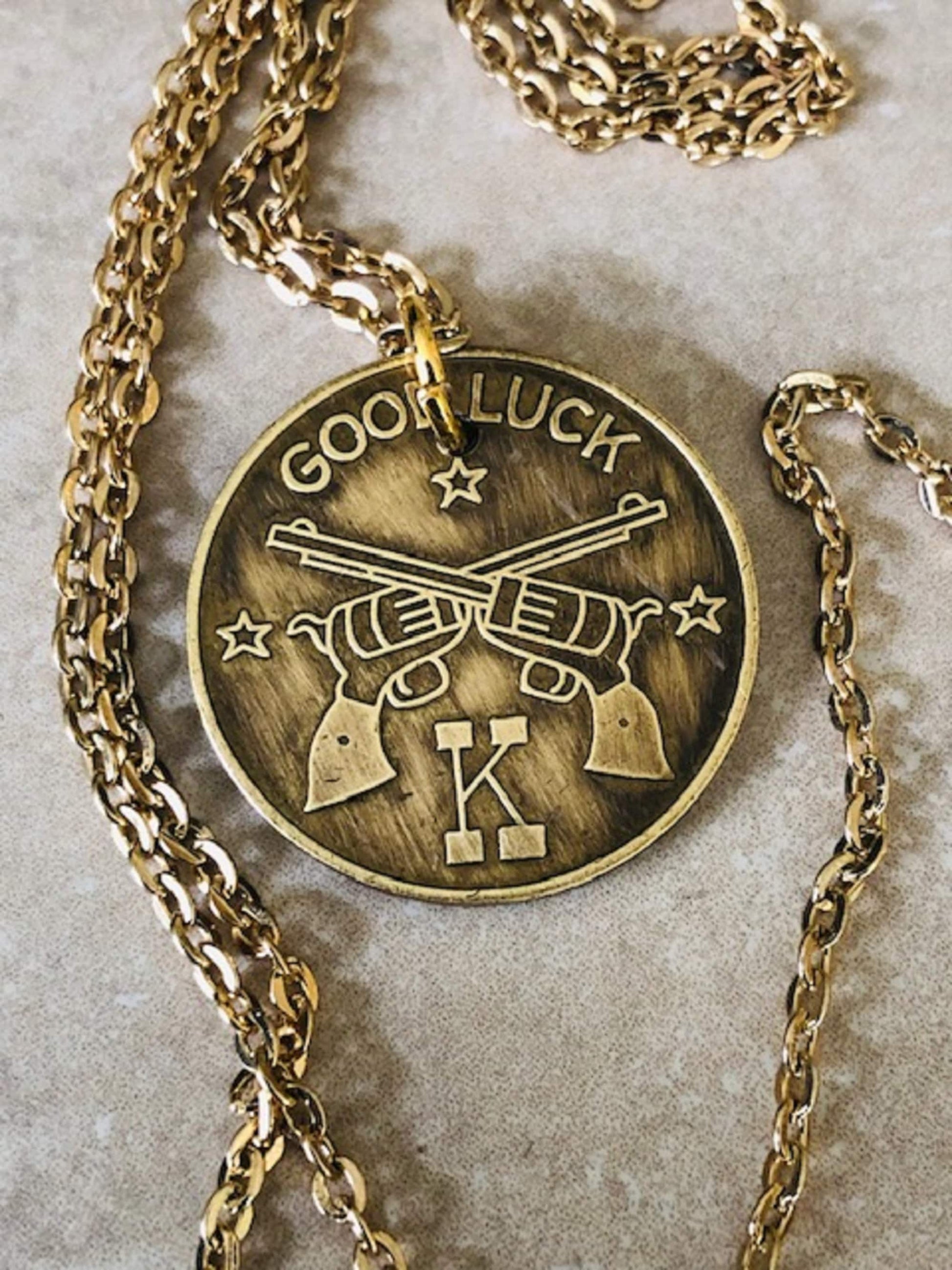 Good Luck California Token Coin Necklace Jewelry Pendant Vintage Rare Coins Coin Enthusiast Fashion Accessory Handmade