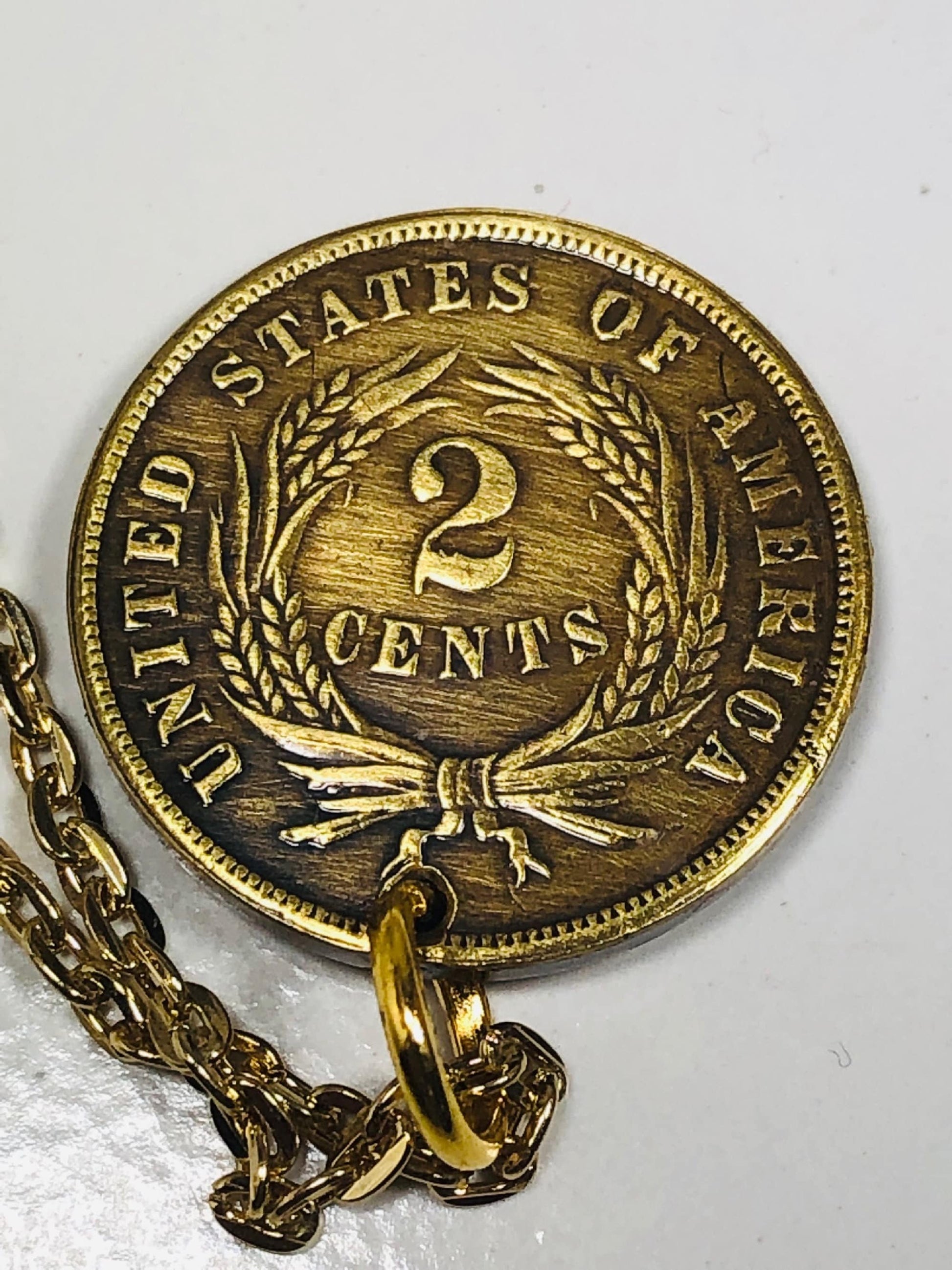 United States Coin Pendant 2 Cent USA Coin Necklace Custom Made Charm Gift For Friend Coin Charm Gift For Him, Coin Collector, World Coins