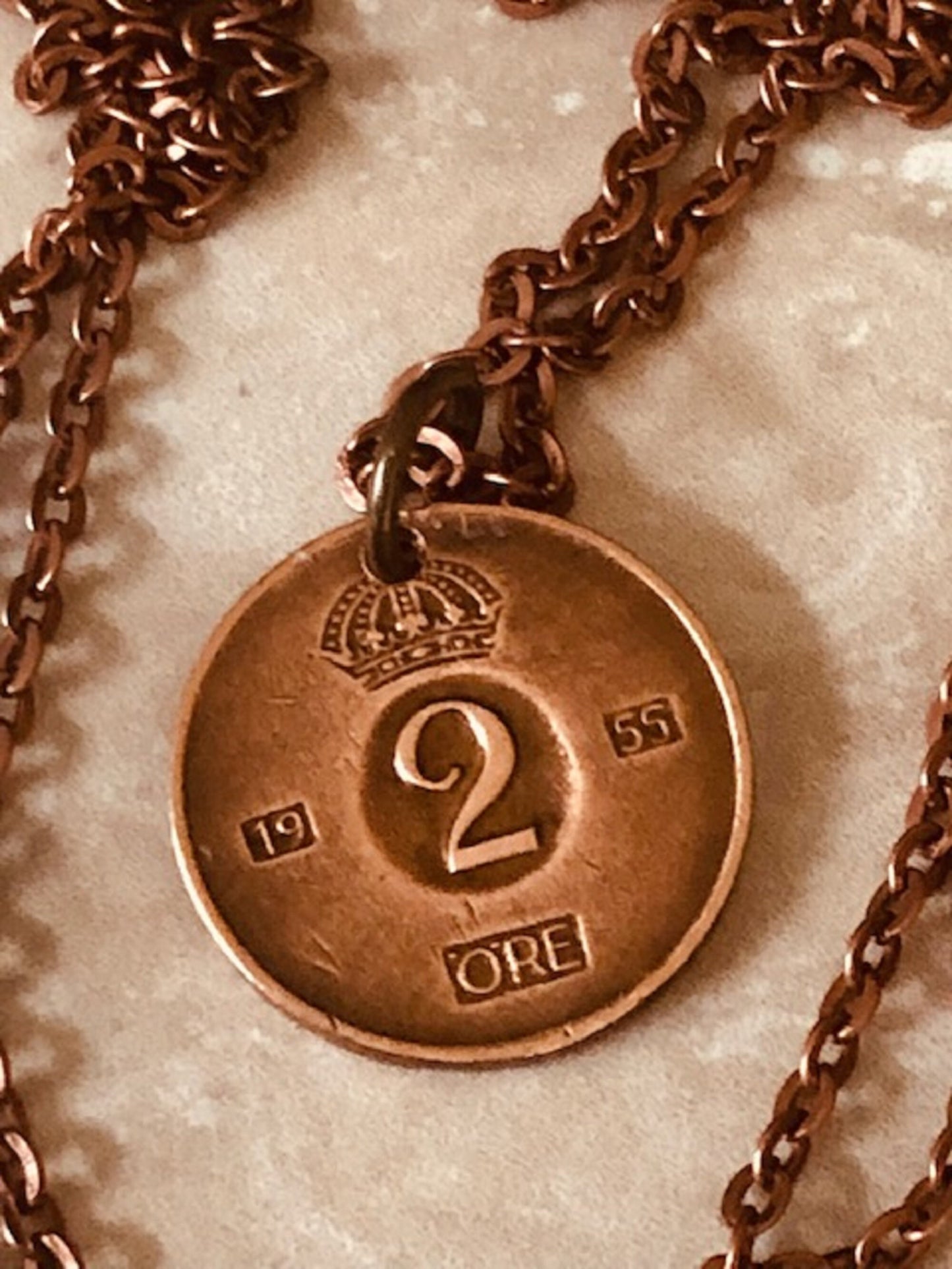 Sweden Coin Necklace Swedish 2 Ore Crown Pendant Vintage Jewelry Custom Made Rare Coins Coin Enthusiast Fashion Accessory Handmade