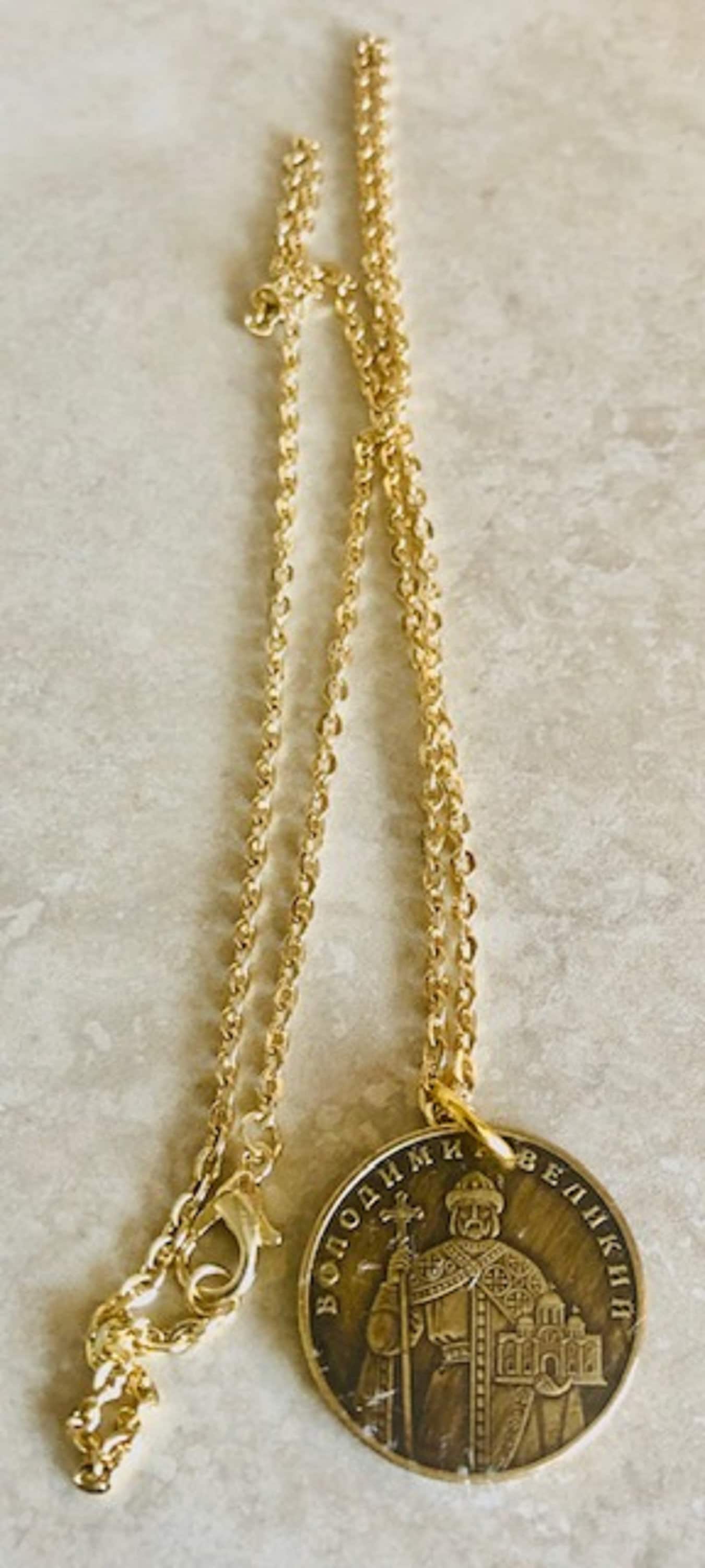 Ukraine Coin Necklace Ukrainian Coin Pendant Vintage Necklace Jewelry Custom Made Rare coins - Coin Enthusiast Fashion Accessory