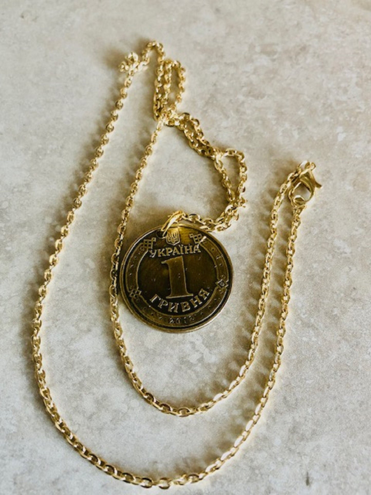 Ukraine Coin Necklace Ukrainian Coin Pendant Vintage Necklace Jewelry Custom Made Rare coins - Coin Enthusiast Fashion Accessory