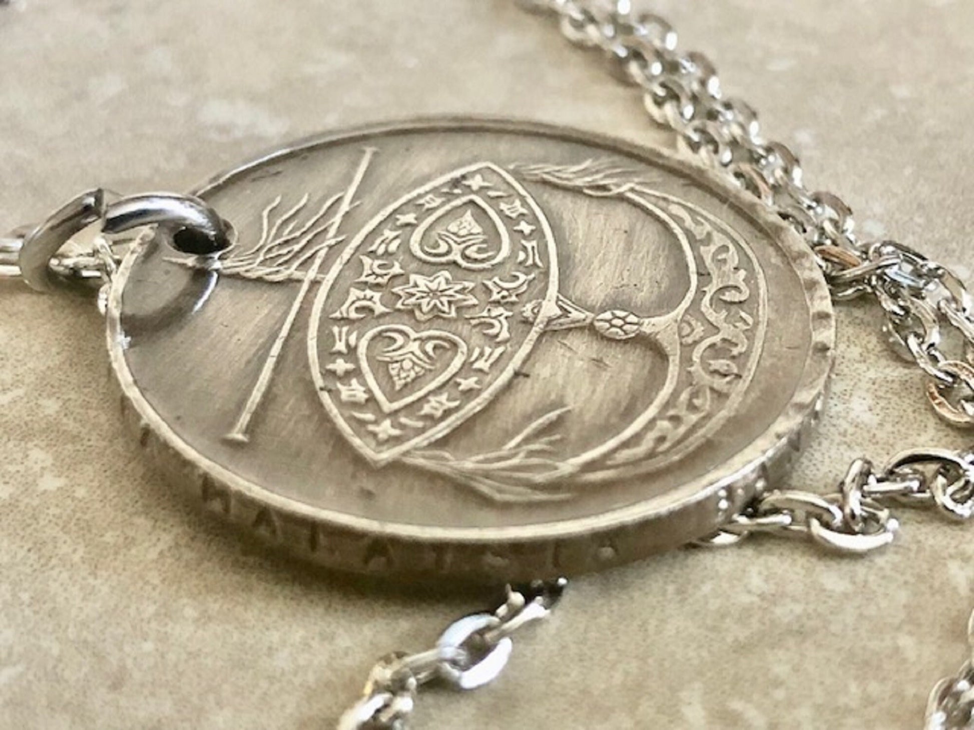 Malaysia Coin 50 Sen Pendant Necklace Custom Made Vintage Malaysian Jewelry Rare coins - Coin Enthusiast - Fashion Accessory