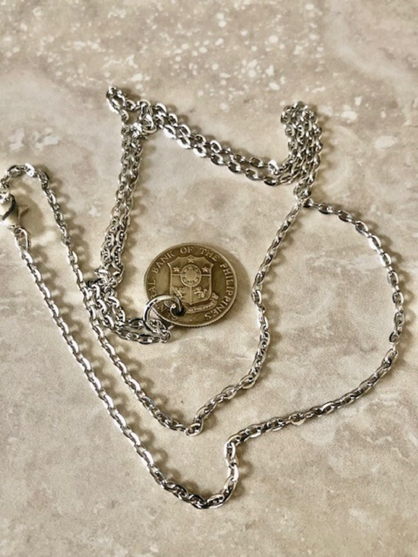 Philippines Coin Necklace Pendant Pilipinas 10 Centavos Vintage Custom Made Rare coins - Coin Enthusiast - Handmade Fashion