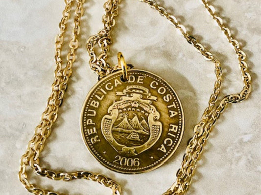 Costa Rica 50 Coin Pendant Necklace 50 Colones B.C.C.R. Custom Made Rare coins - Coin Enthusiast Fashion Accessory